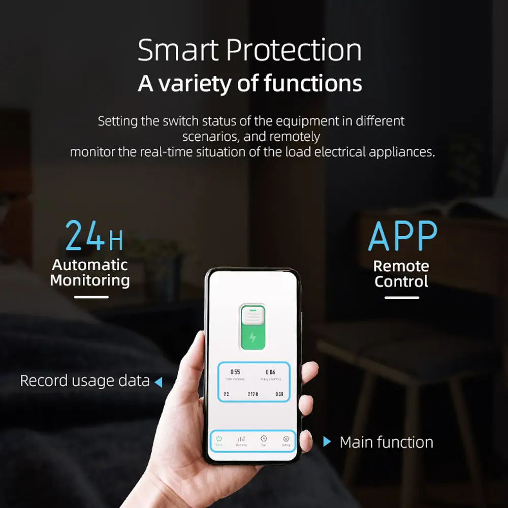 Zigbee Circuit Breaker Wireless Remotes Control Din Rail Switch Phone APP Remotes Viewing Intelligent Circuit Breaker Equipment