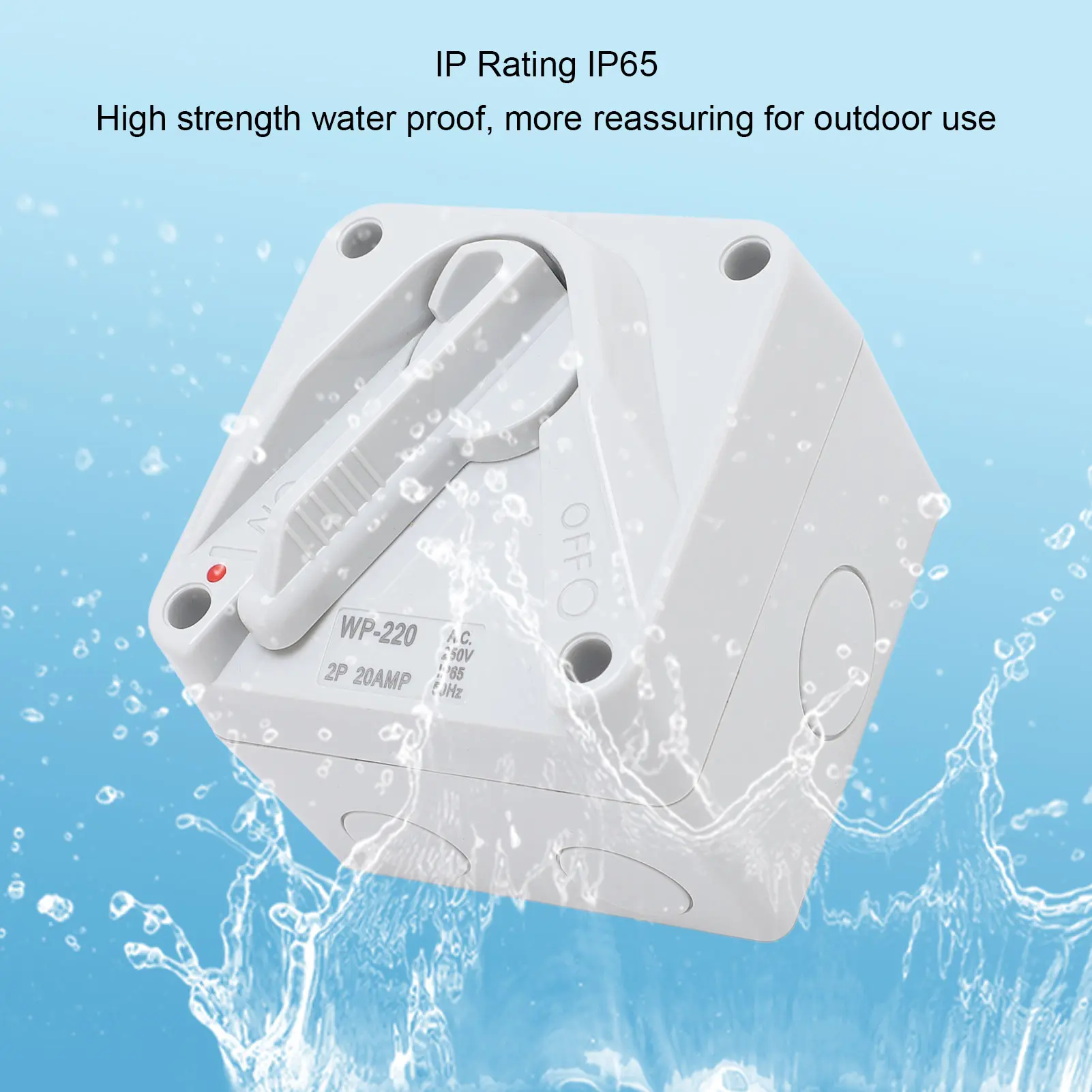 Enclosed Motor Disconnect  Enclosed Motor Disconnect Switch 2P 20A IP65 Water Proof Heavy Duty Safety Isolation