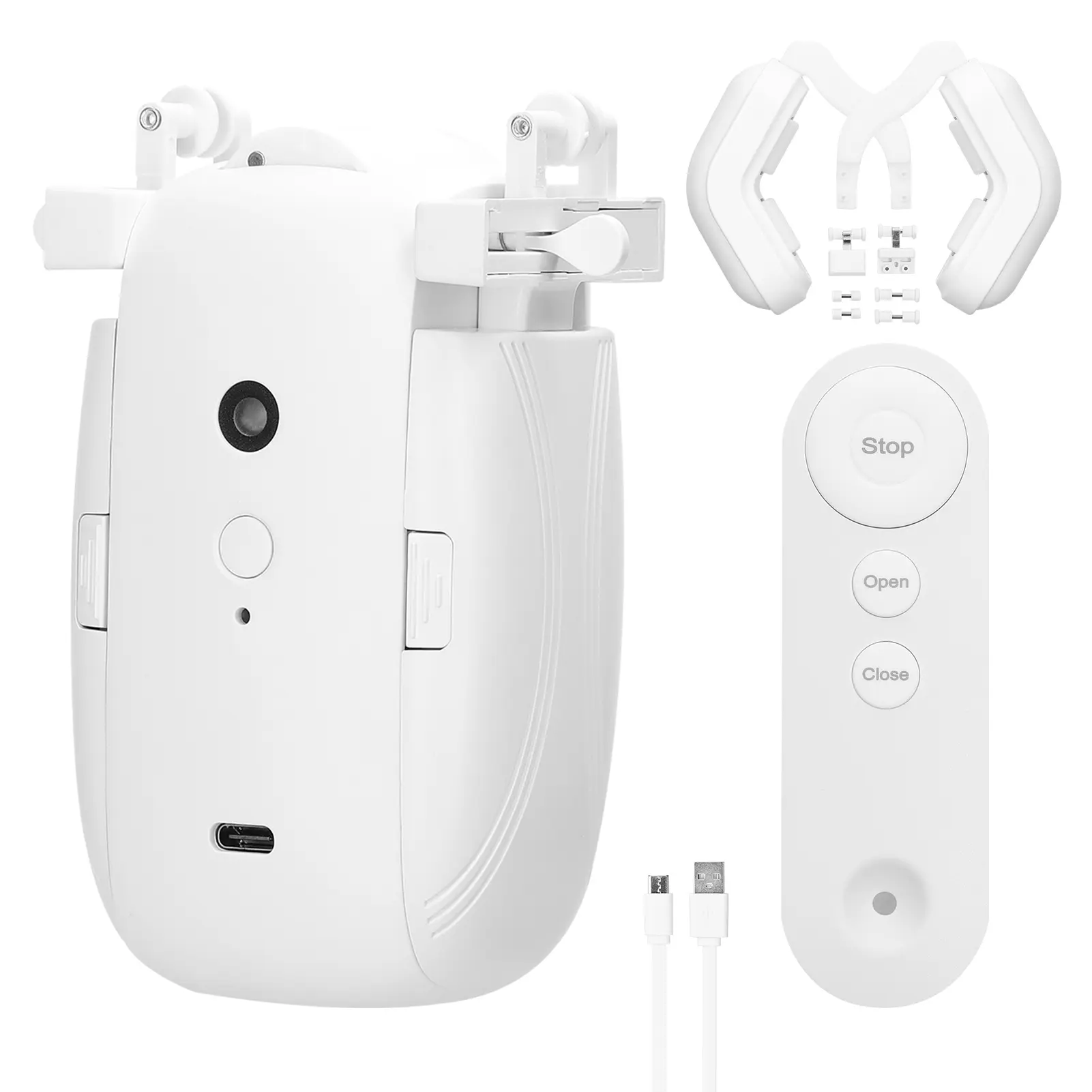 3 in1 Intelligent Curtain Motor Home Electric Curtain Opener No Wiring with Remote Controller for I-Rail/U-Rail/Roman Rod