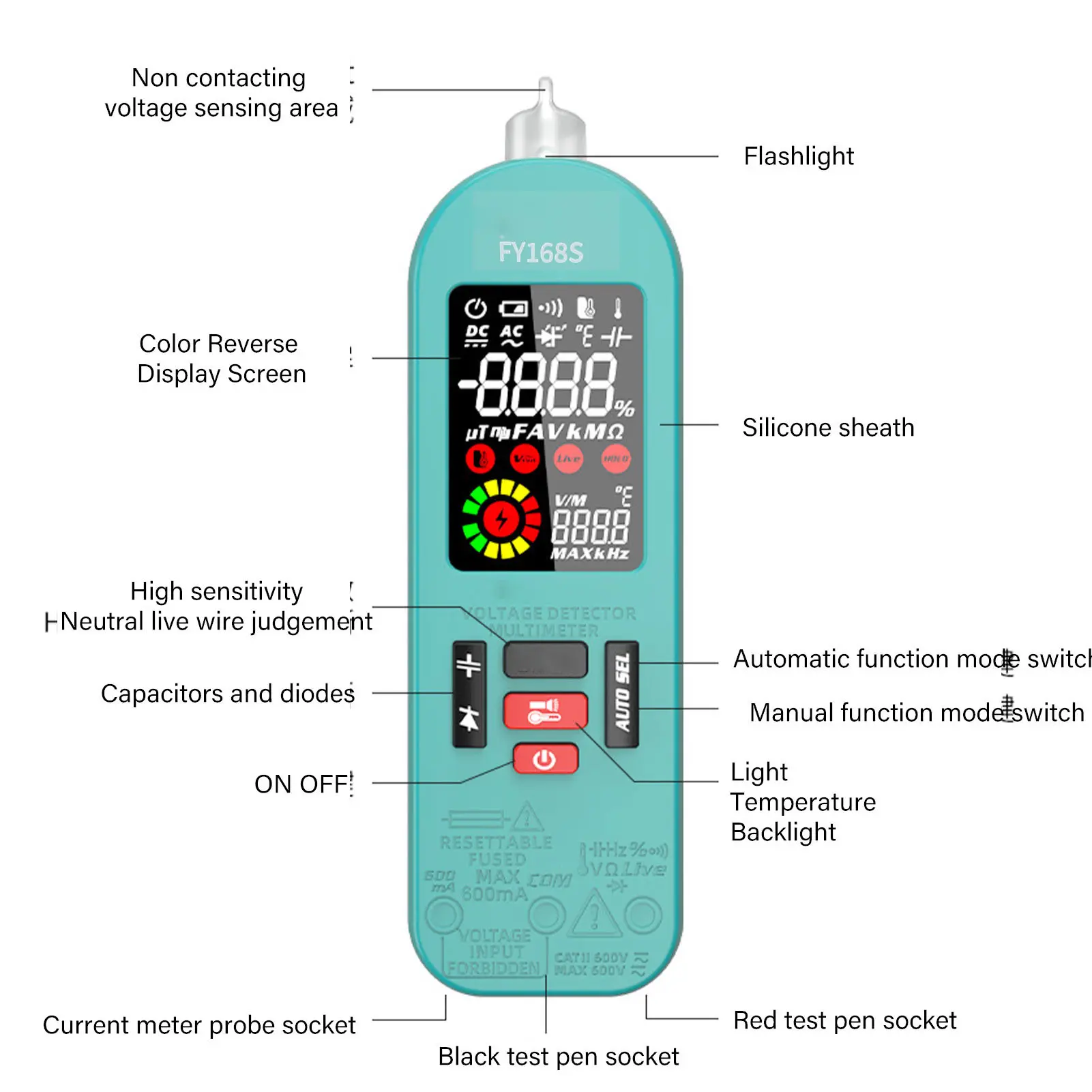 Digital Voltmeter Digital Multimeter Color Display Accuracy Portable Anti Burning Multifunctional AC  Multimeter Voltage Meter