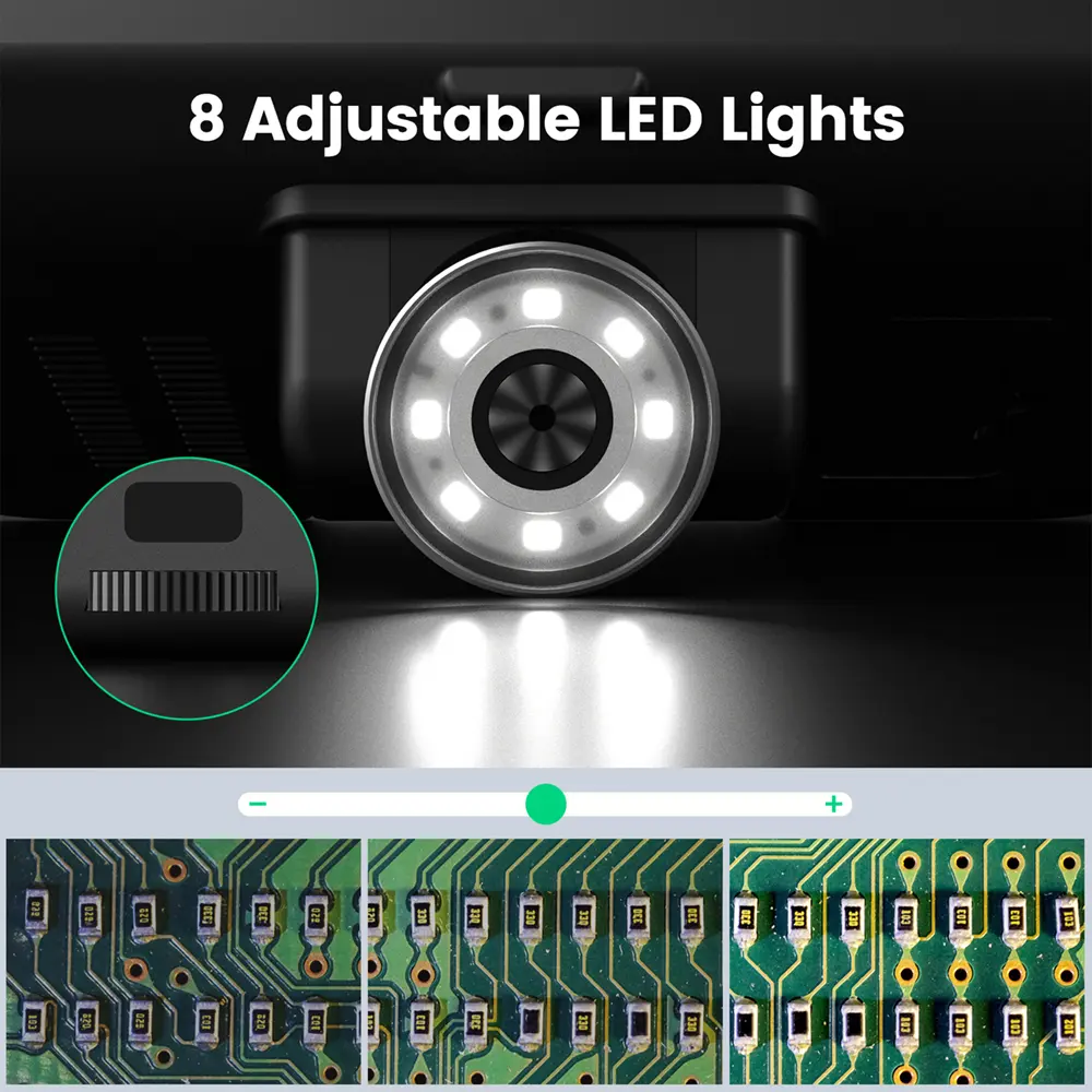 AD210 Digital Microscope 12 Million Pixels IPS Touching Screen 50-1600X Magnification Repair Soldering Microscope LED Fill Light