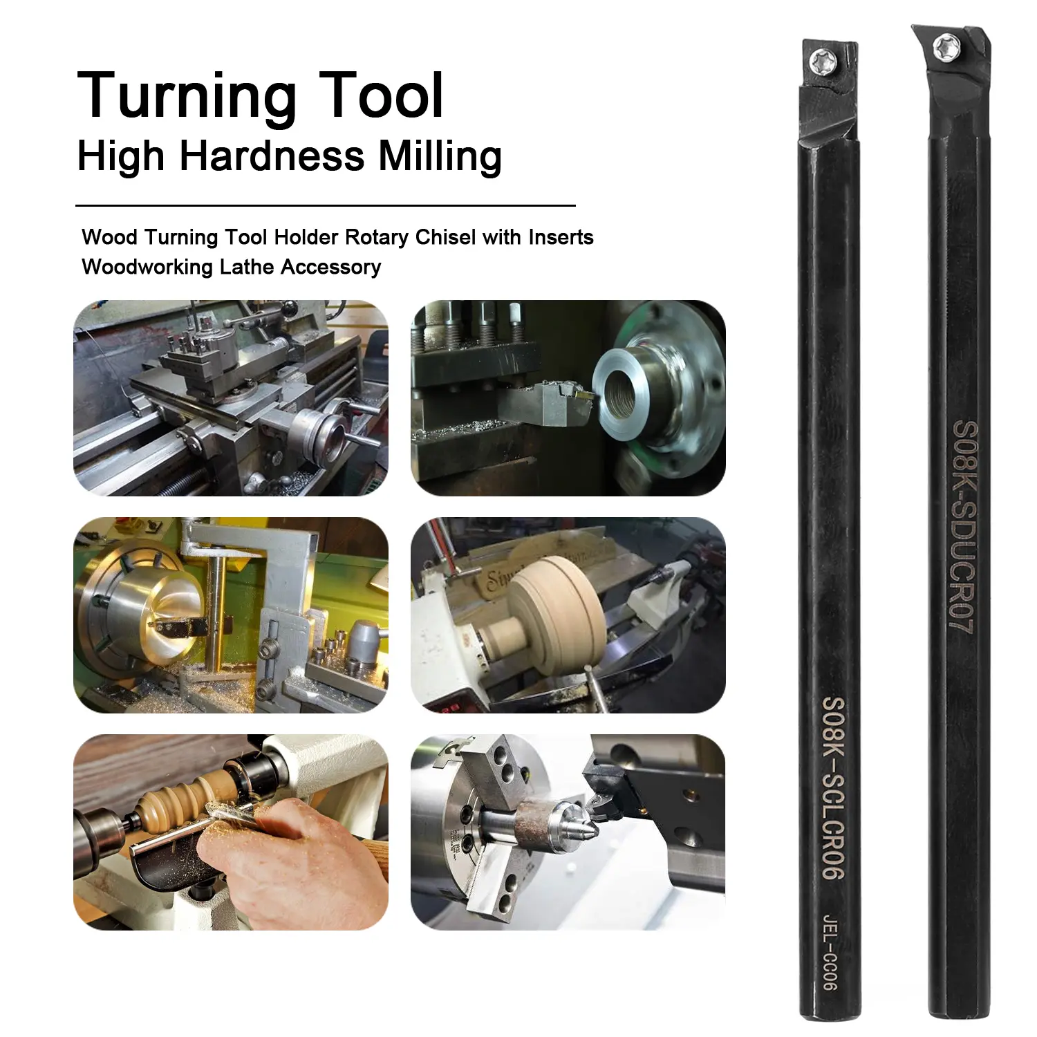 12mm 8mm Milling Tool Holder High Hardness Milling Tool Holder Quick Cutting Efficiency Lathe CNC Arbor with Insert and Wrench