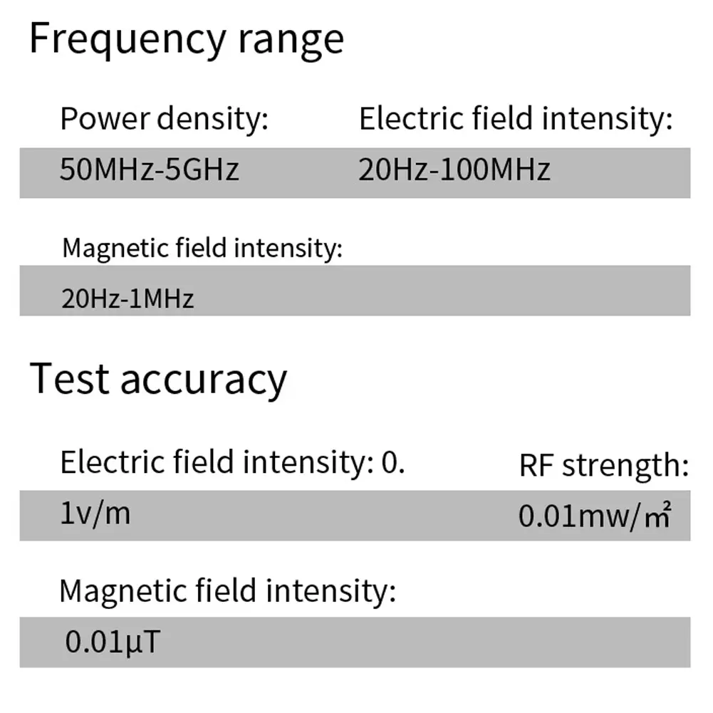 VT-ER3 5-in-1 Electromagnetic Radiation Detector Radio Frequency Electric Field Magnetic Strength Temperature Humidity Tester