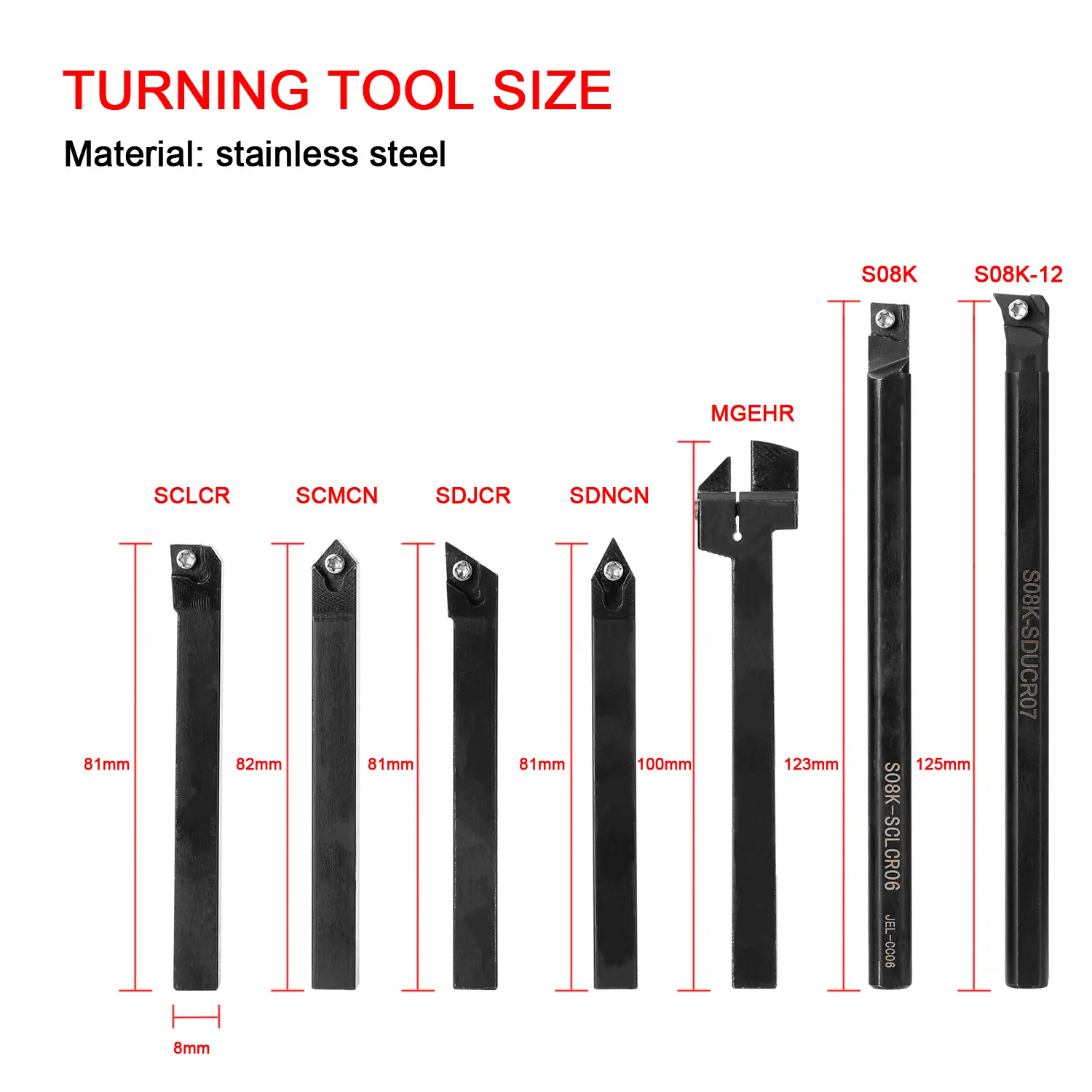 12mm 8mm Milling Tool Holder High Hardness Milling Tool Holder Quick Cutting Efficiency Lathe CNC Arbor with Insert and Wrench