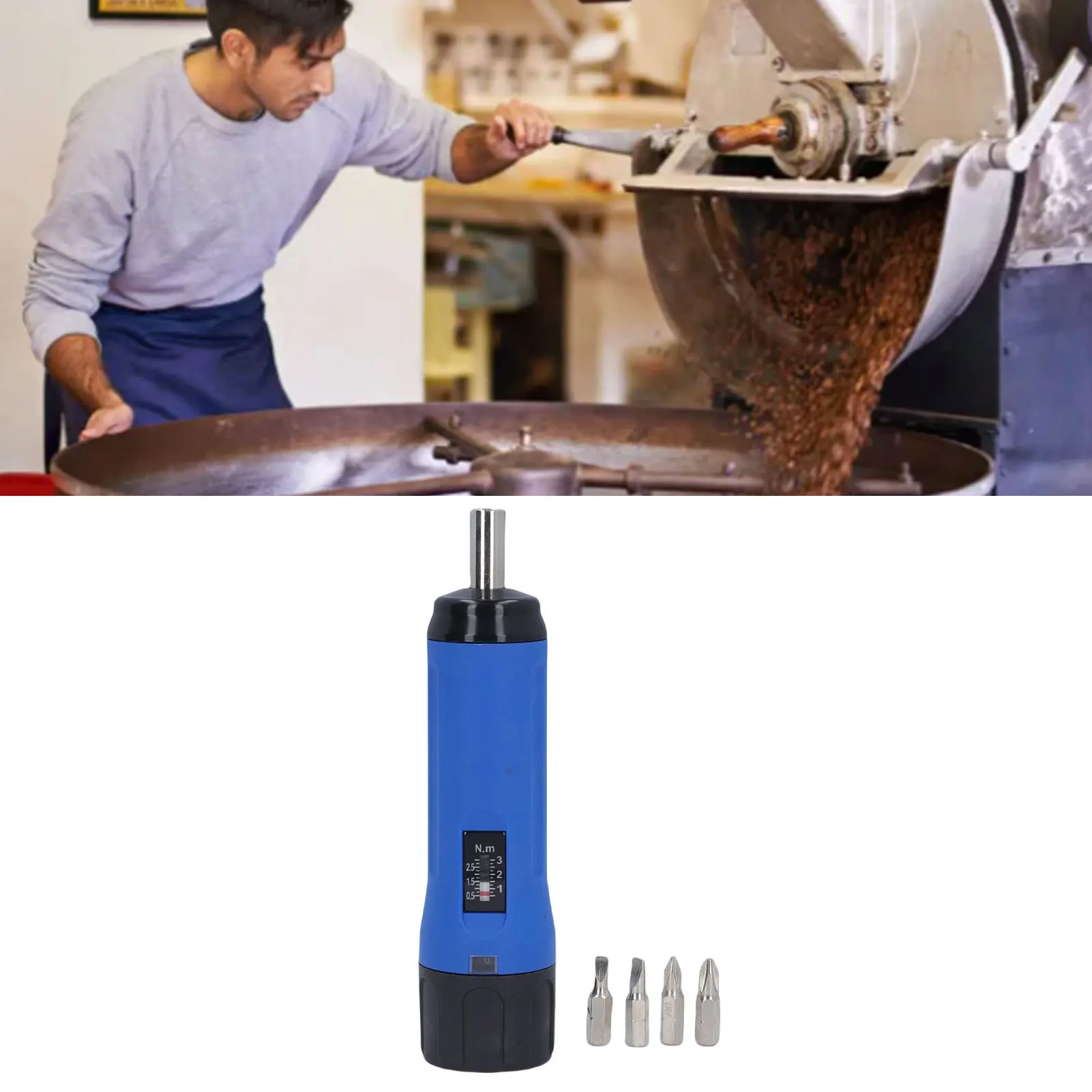 Adjustable Torsion Screwdriver Preset Torsion Screwdriver Set 0.5-3Nm Adjustable Torsion Screwdriver with  and Slotted Bits