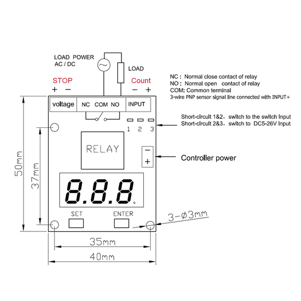 KKMOON CT 1.1 Counter Controller Module DC12V Counter Kit Module Circuit Board 0~999 Counting Range 1A 6V Direct Current