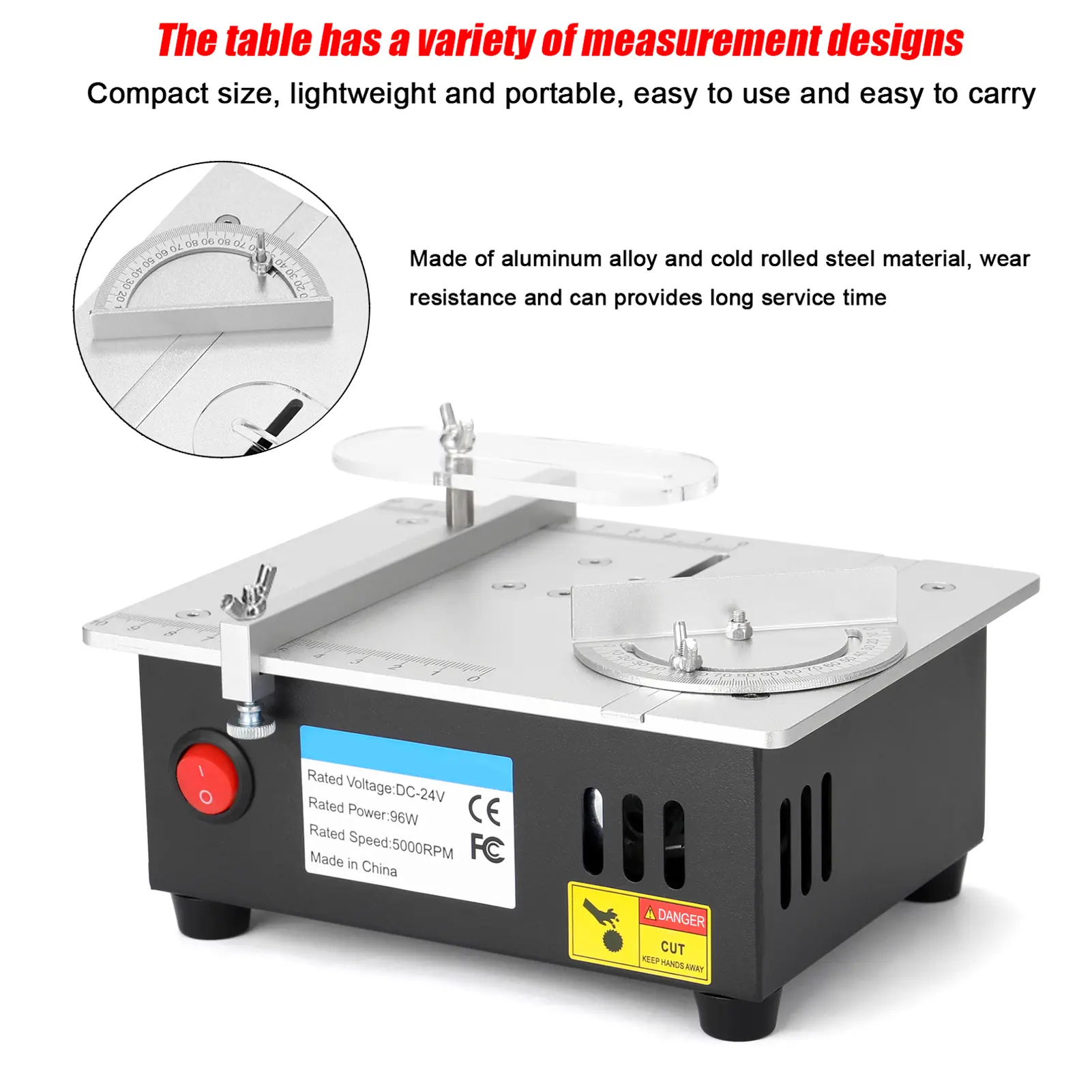 Mini Electric Table Saw 96W 5000RPM Bench Saw Small Household DIY Cutting Machine 14mm Cutting Depth Woodworking Circular Saw