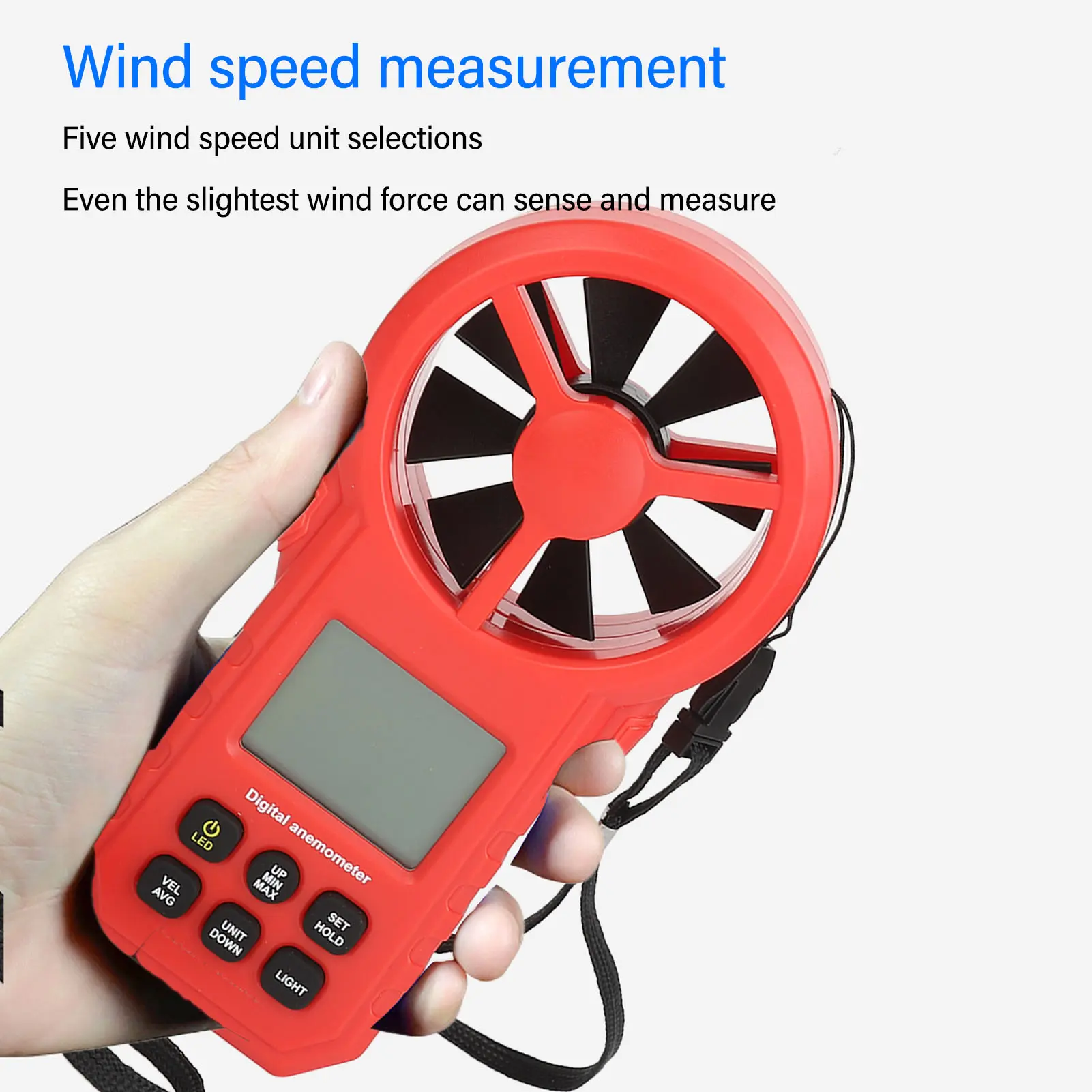 Handheld Anemometer Thermometer Digital Temperature Wind Speed Meter High Accuracy 5 Units  Digital Thermometer Wind Speed Gauge