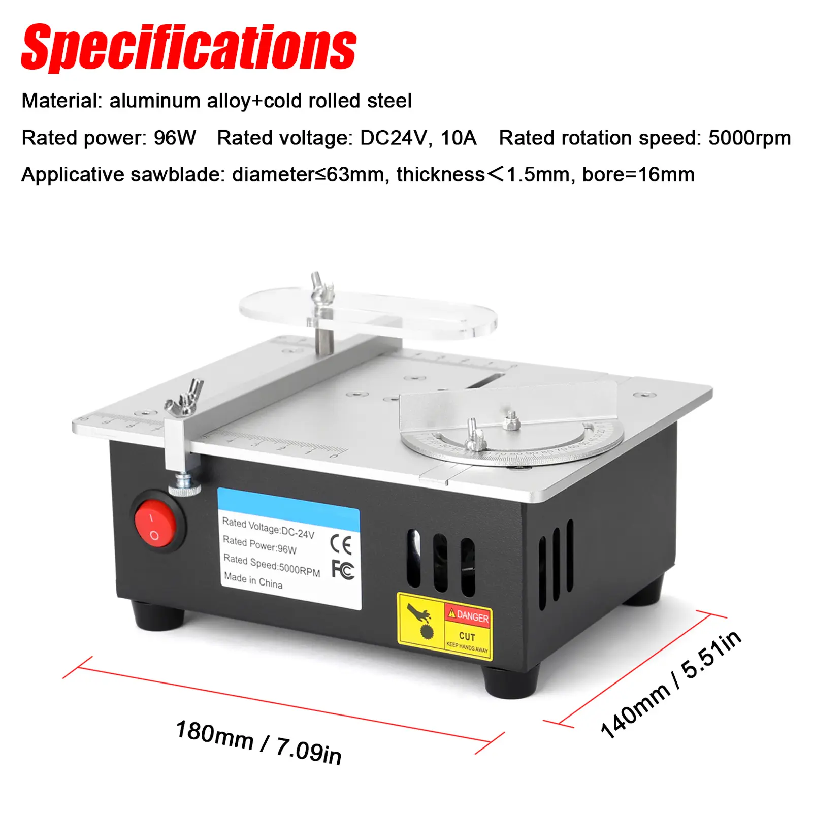 Mini Electric Table Saw 96W 5000RPM Bench Saw Small Household DIY Cutting Machine 14mm Cutting Depth Woodworking Circular Saw
