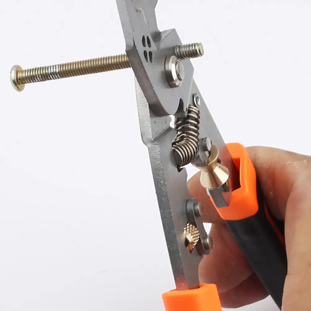 Wire Stripper Professional Wire Stripping Tool Portable Electric Cable Cutter Electrician Crimping Pliers Metal Locking Buckle
