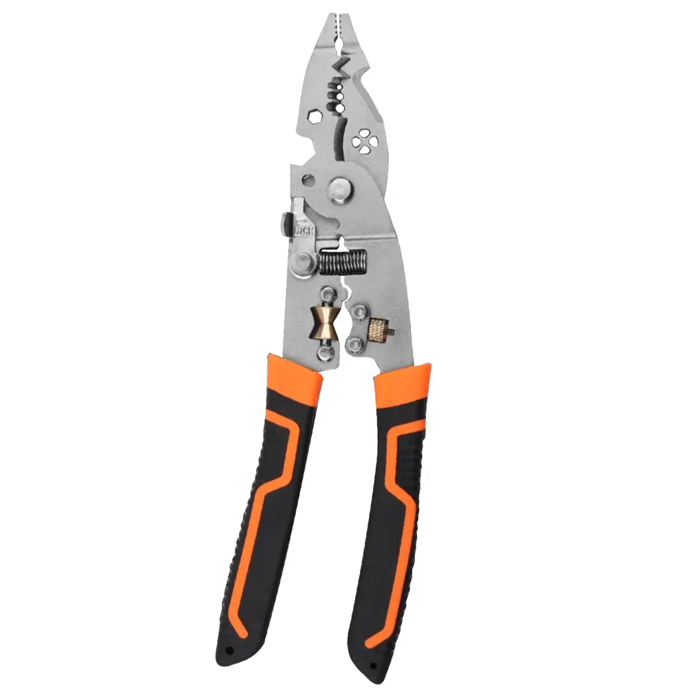 Wire Stripper Professional Wire Stripping Tool Portable Electric Cable Cutter Electrician Crimping Pliers Metal Locking Buckle