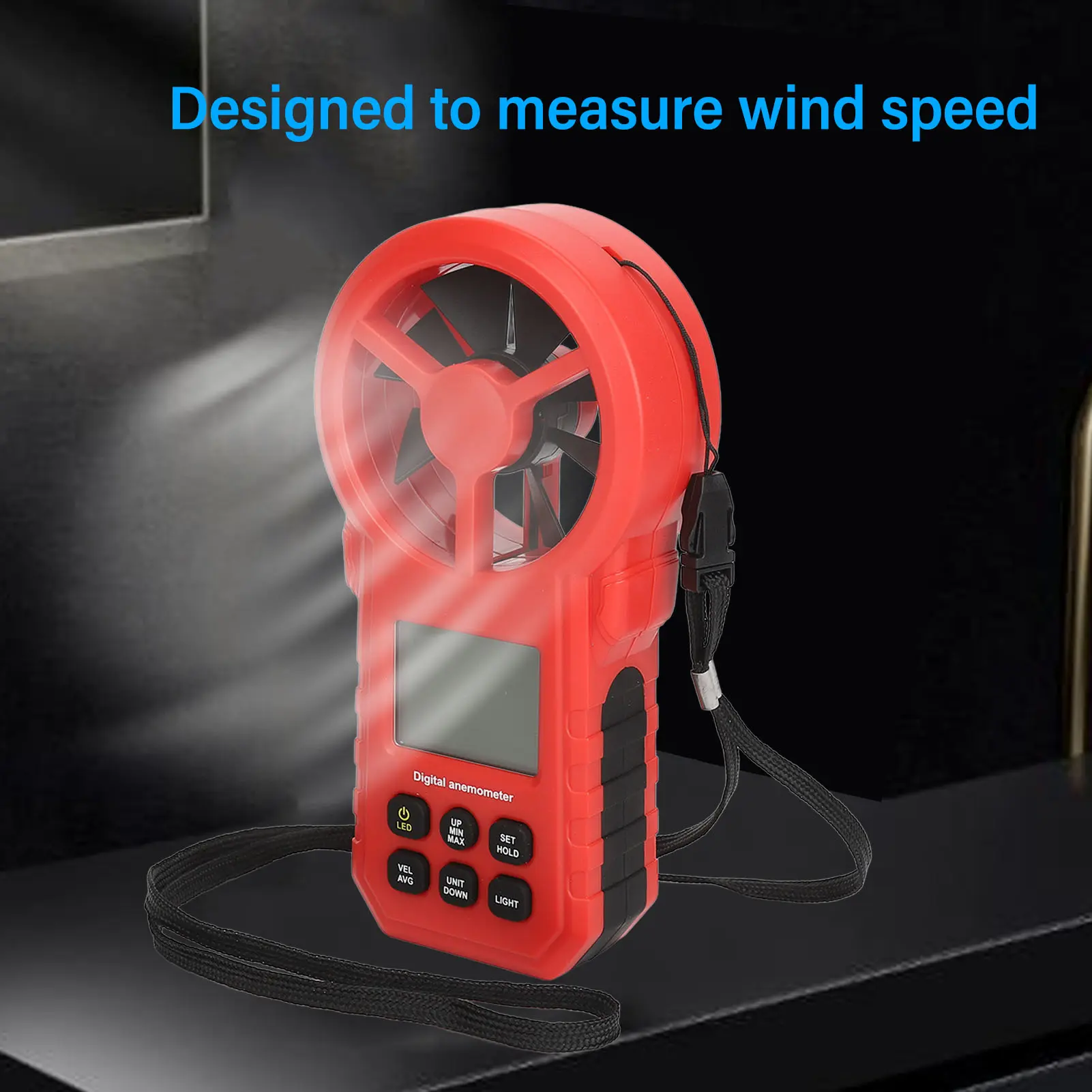 Handheld Anemometer Thermometer Digital Temperature Wind Speed Meter High Accuracy 5 Units  Digital Thermometer Wind Speed Gauge