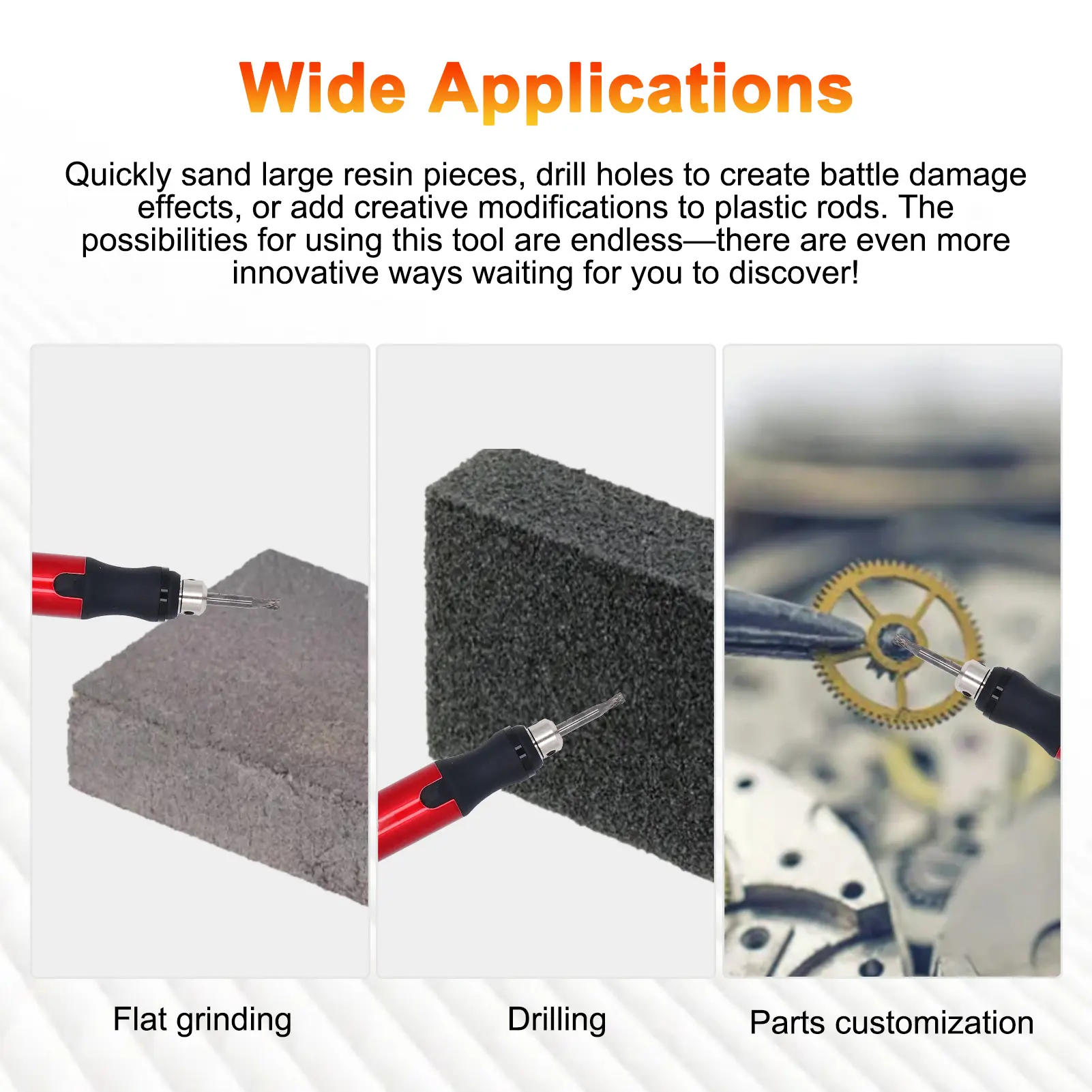 Electric Sanding Pen Kit, Portable USB Quick Charging Sanding Pen with 11pcs Sanding Heads for Polishing Drilling Engraving