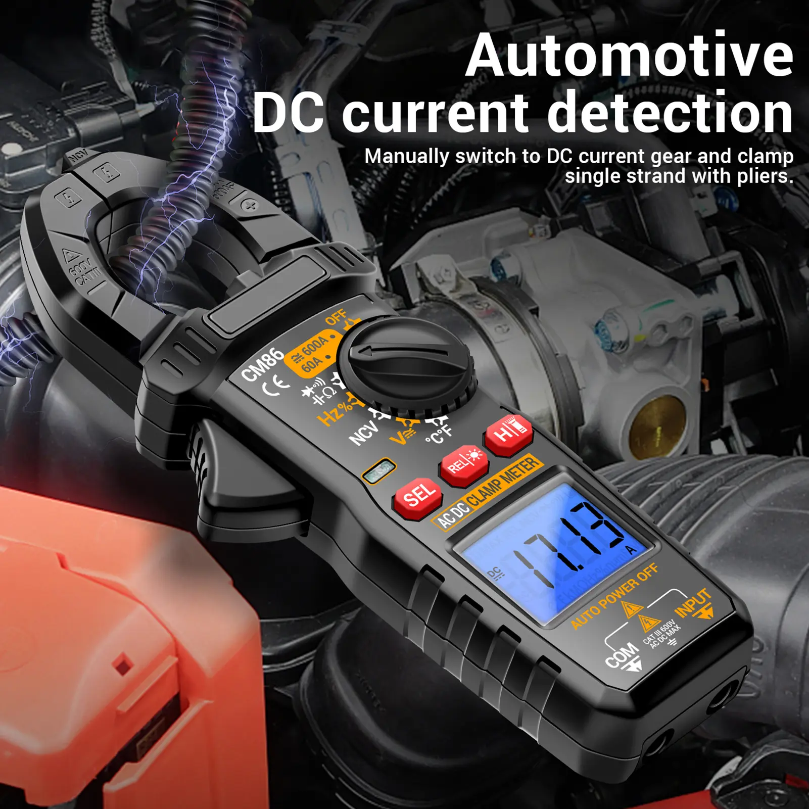 Digital Clamp Meter600A AC/DC Current Voltage Tester True RMS Multimeter with NCV Temperature Diode and Resistance Measure