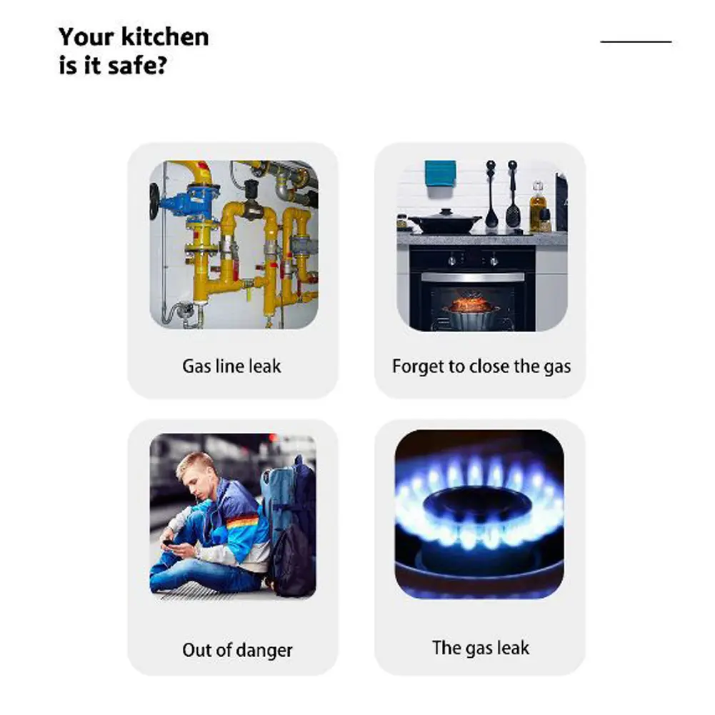Tuya Wifi Natural Gas Sensor Intelligent Combustible Gas Alarm Detector Gas Leakage Sensor Compatible with Amazon Alexa Google