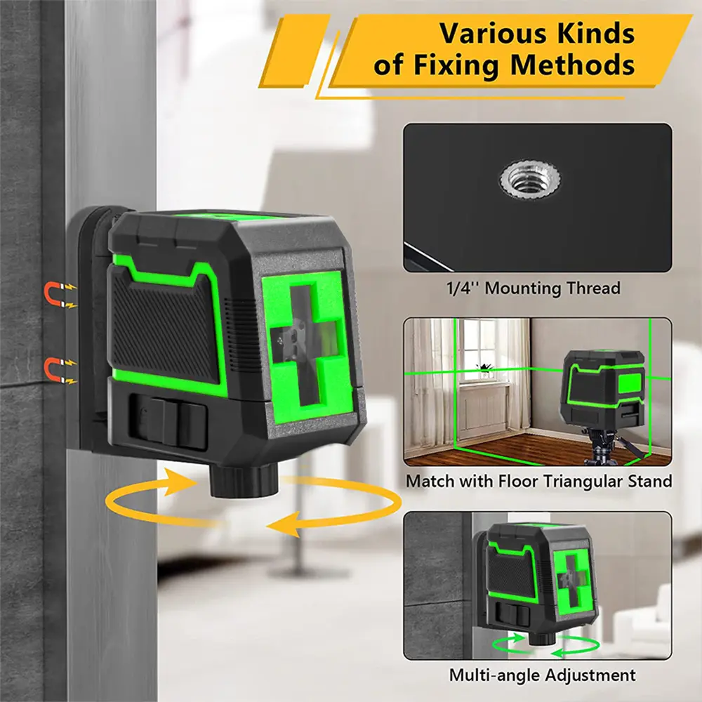 MINI Gradienter Self-Leveling Laser Level 2 Line Laser Level Machine Green Cross Laser Beam Line Alignment Laser Leveling Device