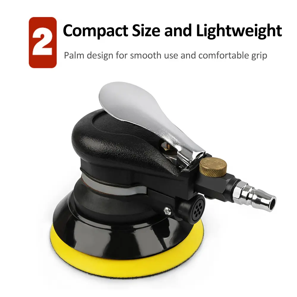 5" 6''Car Polisher Air Random Orbital Sander Heavy Duty Pneumatic Palm Sander with Hose Bag Polishing Grinding Sanding Machine