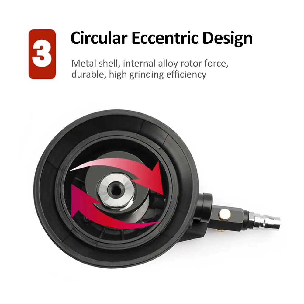 5" 6''Car Polisher Air Random Orbital Sander Heavy Duty Pneumatic Palm Sander with Hose Bag Polishing Grinding Sanding Machine