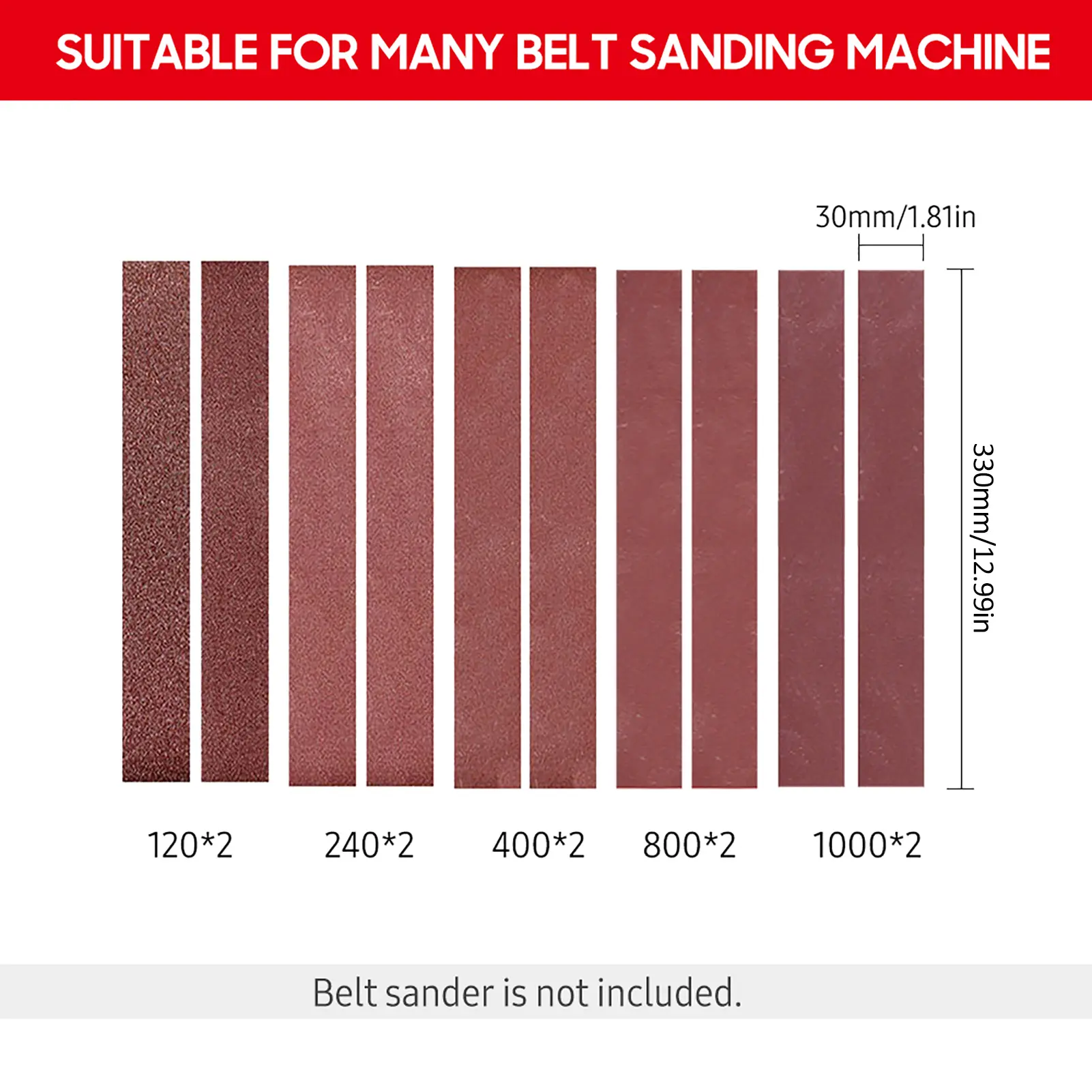 Mini Belt Sander Electric Sanding Polishing Grinding Machine 7 Variable Speed with 10 Sanding Belts for Polishing Wood Acrylic
