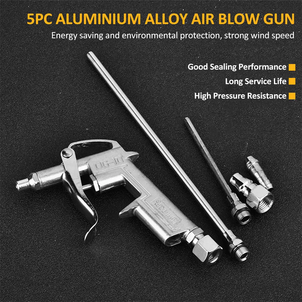 Mini Air Blow Gun Pneumatic Dust Blower Gun Air Spray Gun Dust Cleaning Air Blower with 2 Replacement Nozzle for Engine Cleaning