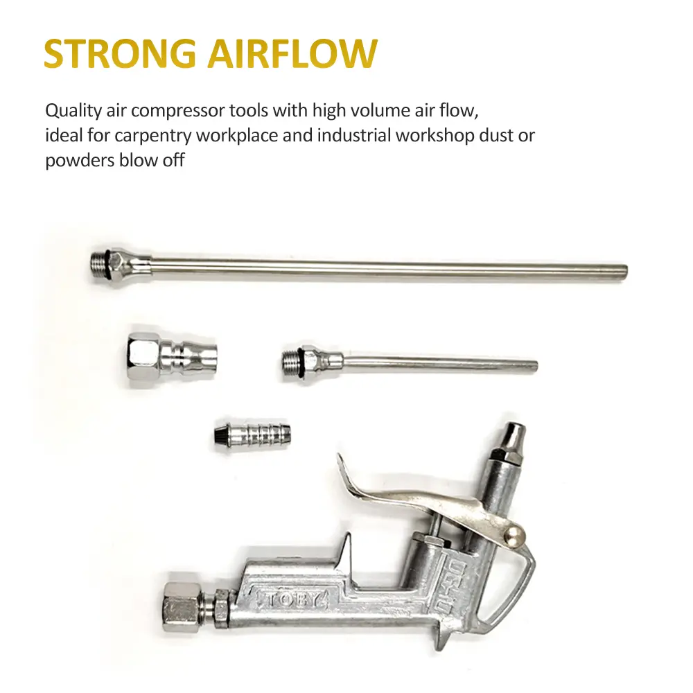 Mini Air Blow Gun Pneumatic Dust Blower Gun Air Spray Gun Dust Cleaning Air Blower with 2 Replacement Nozzle for Engine Cleaning