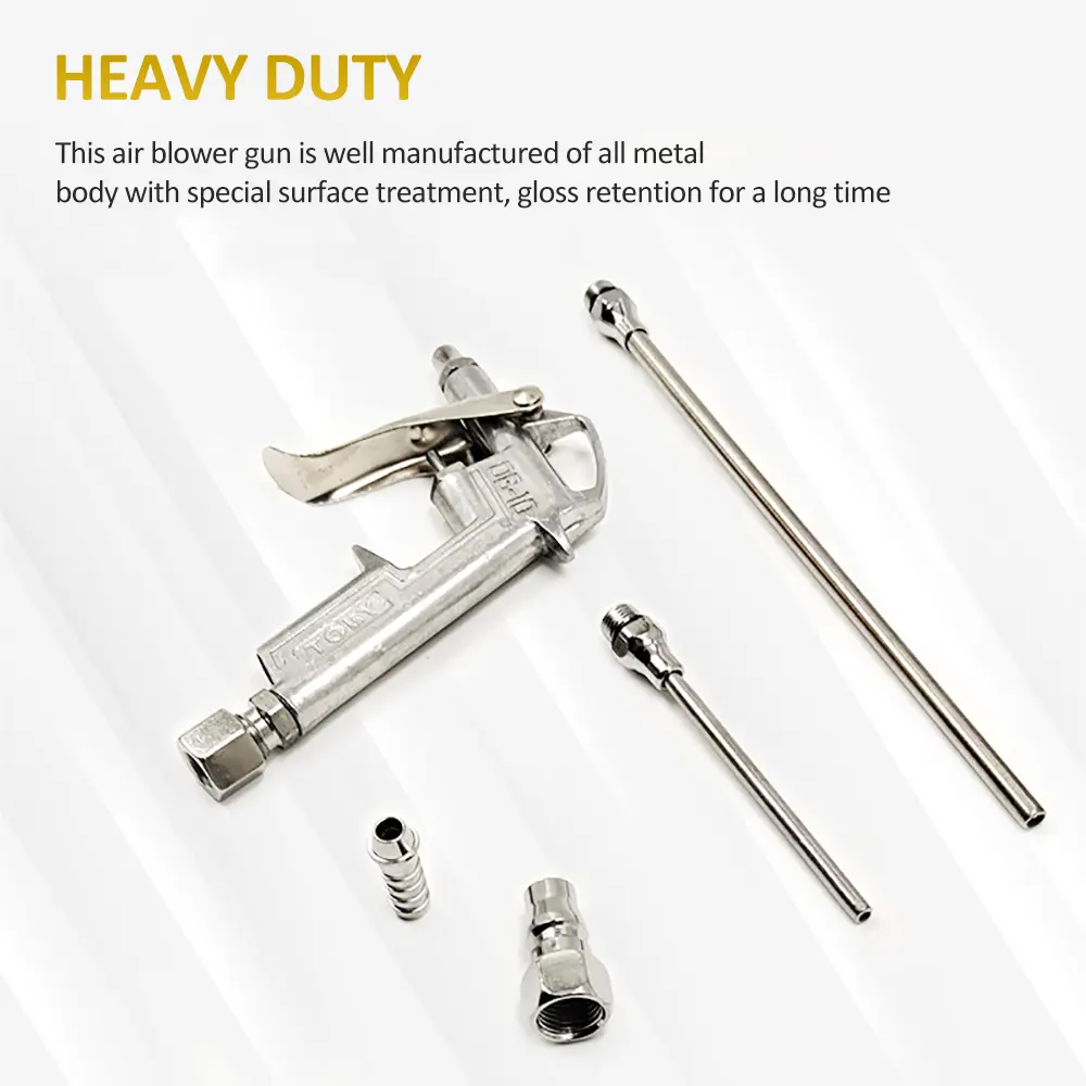 Mini Air Blow Gun Pneumatic Dust Blower Gun Air Spray Gun Dust Cleaning Air Blower with 2 Replacement Nozzle for Engine Cleaning