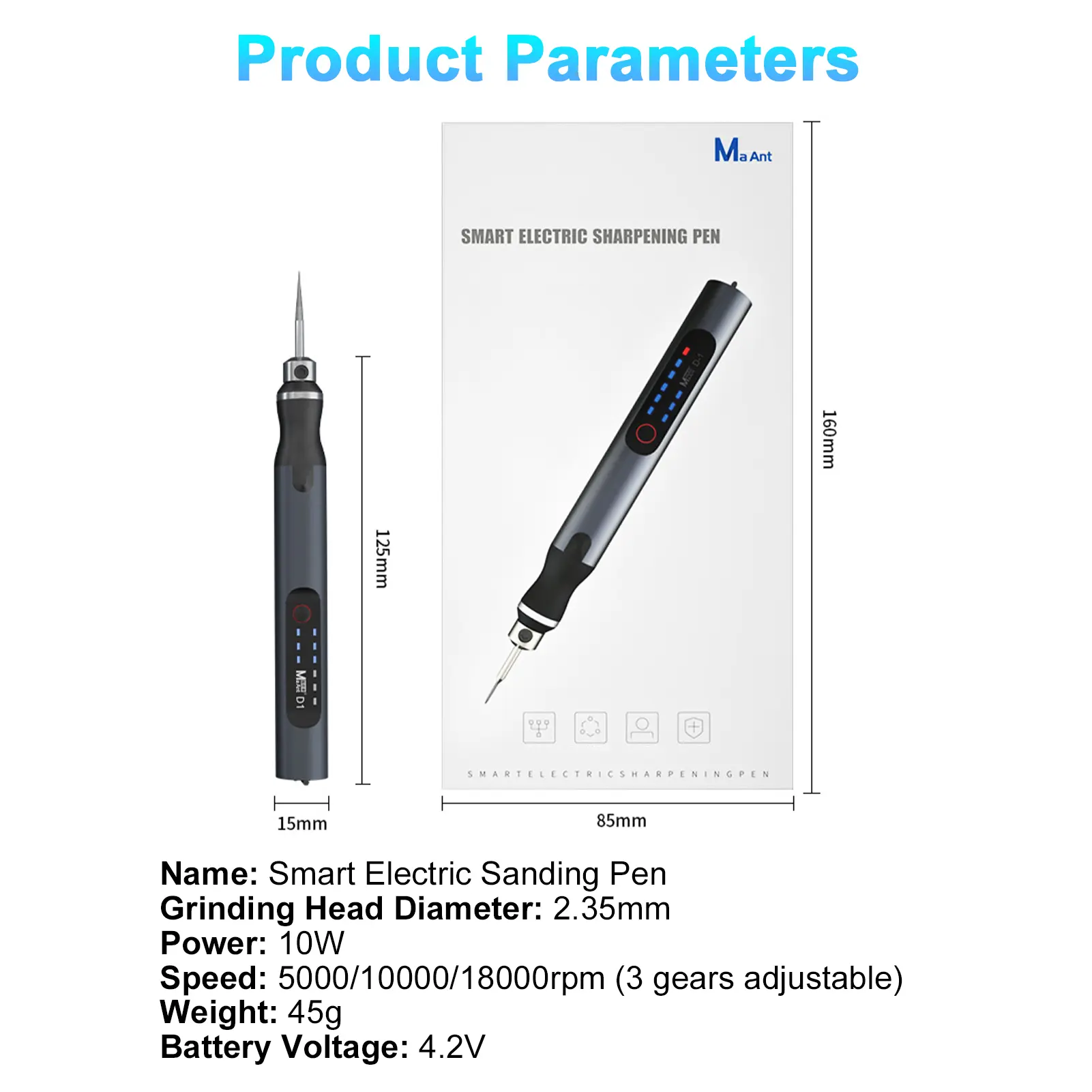 10W Electric Grinder USB Electric Polishing Grinding Pen Cordless Grinding Machine Rechargable Professional Engraver Sander Tool