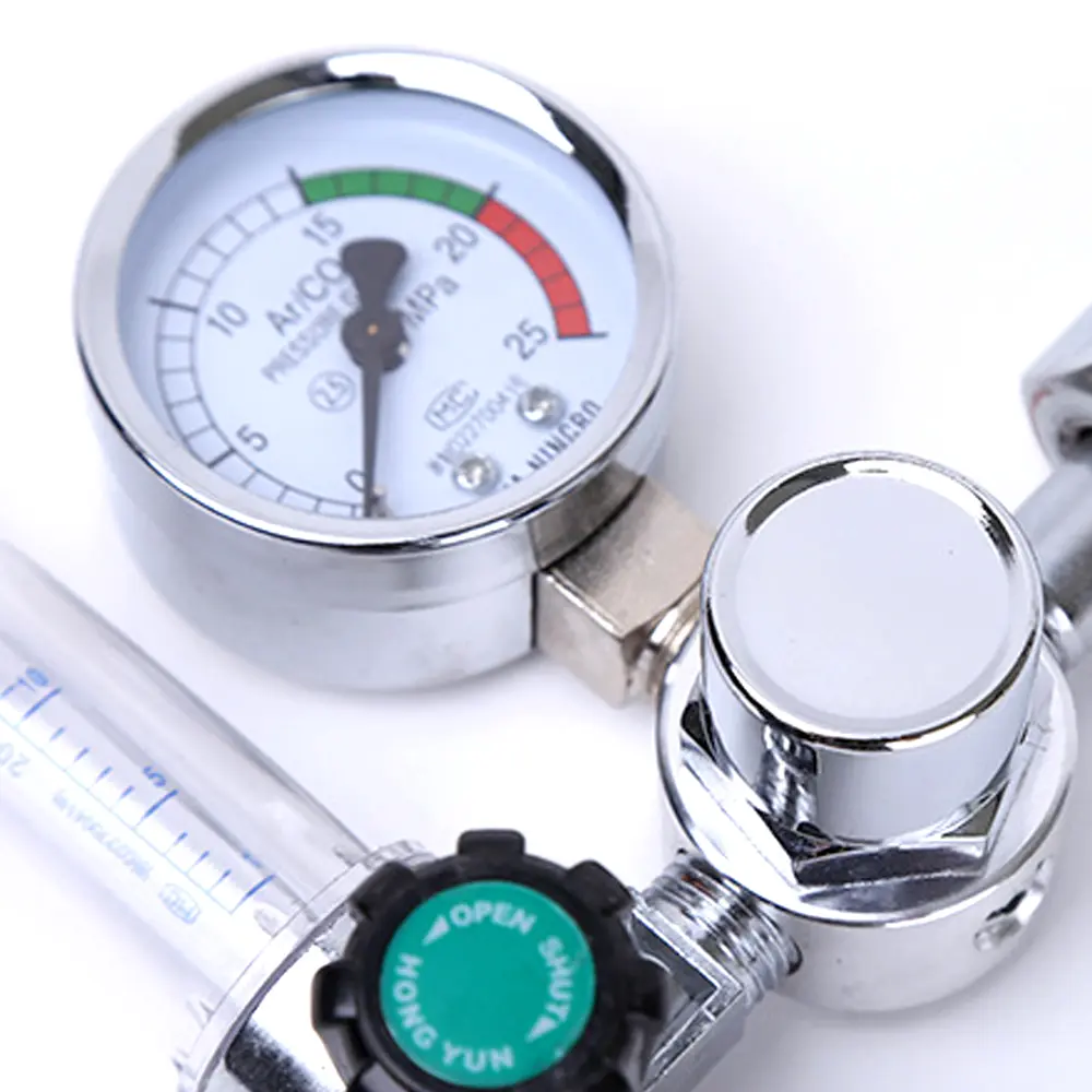 Argon Regulator 0-25Mpa Argon CO2 Mig Tig Flow Meter Gas Regulator Flowmeter Welding Weld Gauge Argon Regulator Pressure Reducer