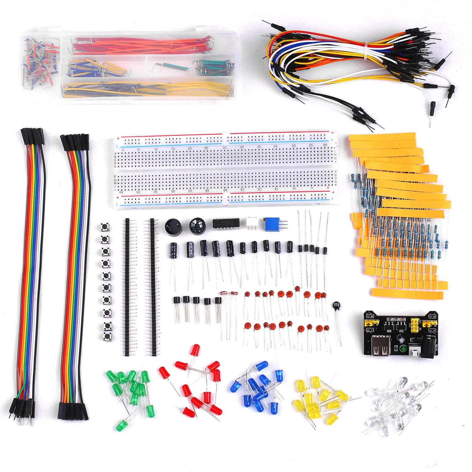 830 Breadboard Set Electronic Component Basic Starter Kit With Breadboard Cable Resistor Capacitor LED Potentiometer For Arduino