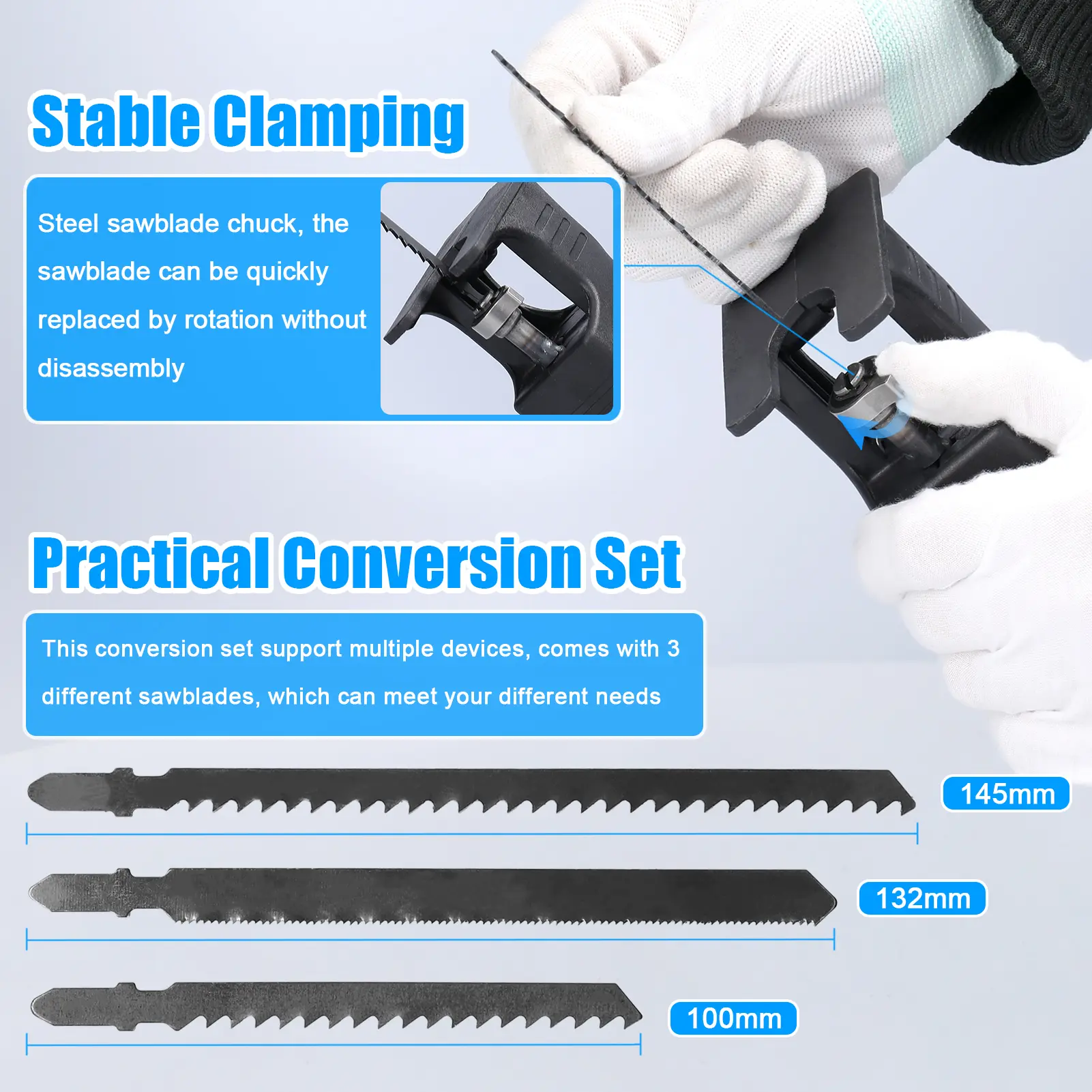 Electric Drill Modified To Electric Saws Accessory Electric Reciprocating Saws Drill to Jig Saws Cutting Tool  with 3 Sawblade