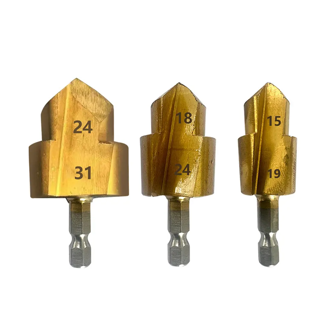 Spigot Reamer Hexagonal Shank PPR Plastics Pipes Spigot Expander Practical Drill Bit Plumber's Reaming Tool 15mm/18mm/21mm