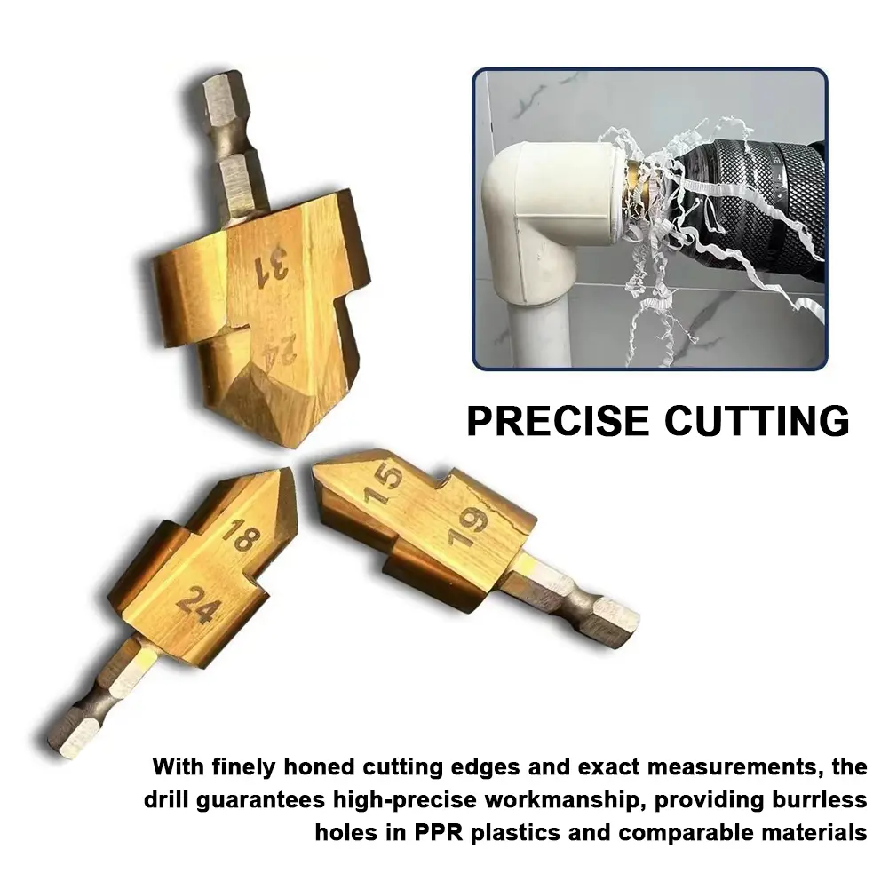 Spigot Reamer Hexagonal Shank PPR Plastics Pipes Spigot Expander Practical Drill Bit Plumber's Reaming Tool 15mm/18mm/21mm