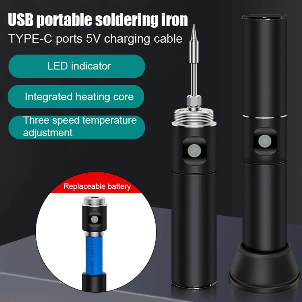 Multifunctional USB Digital Electric Soldering Iron Set Kit Intelligent 300-450℃ Temperature Adjustable Solder Welding Iron Tool