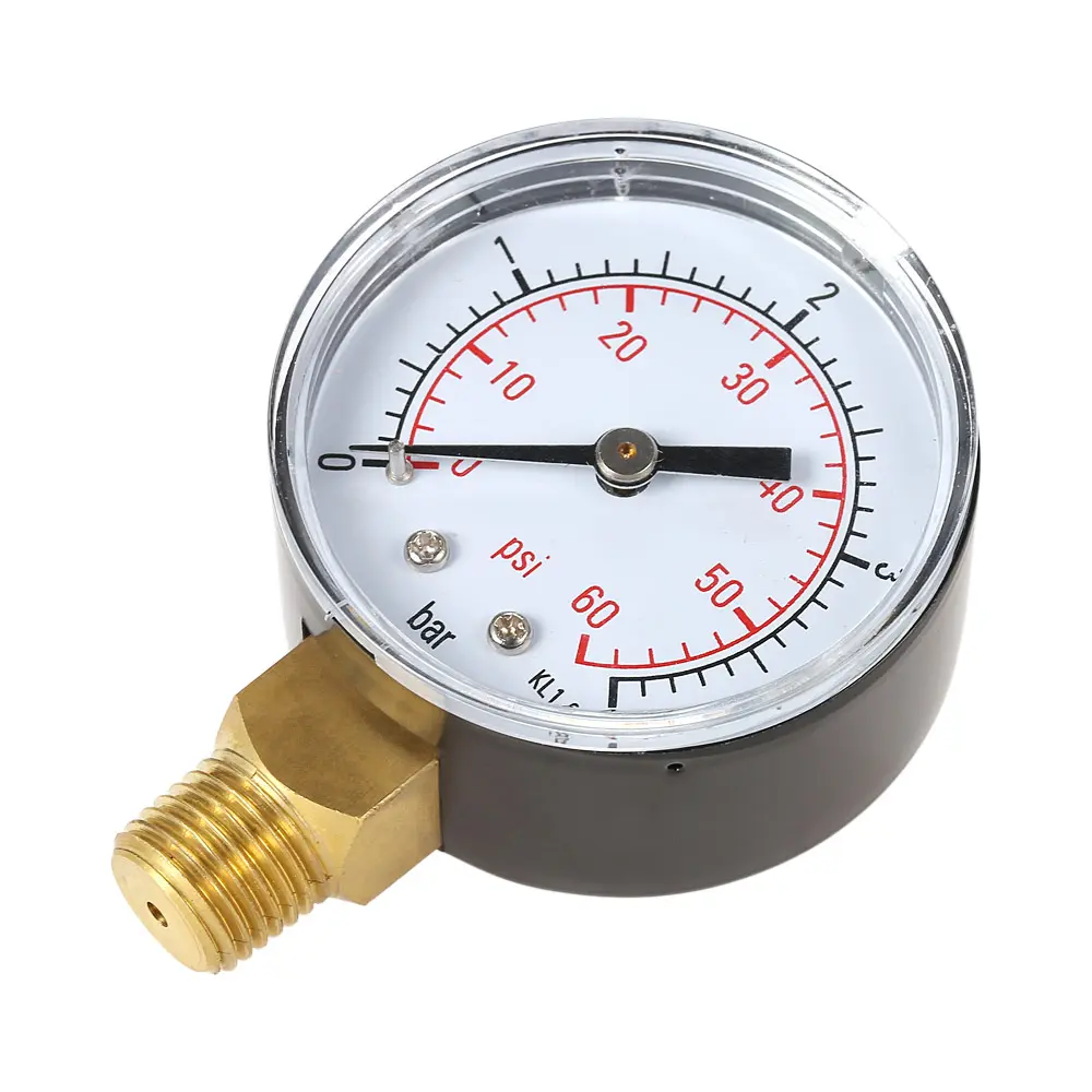 Mini Dual Scale Dial Gauge Pool Spa Filter Water Pressure Gauge Mini 0-60 PSI 0-4 Bar Side Mount 1/4 Pressure Gauge