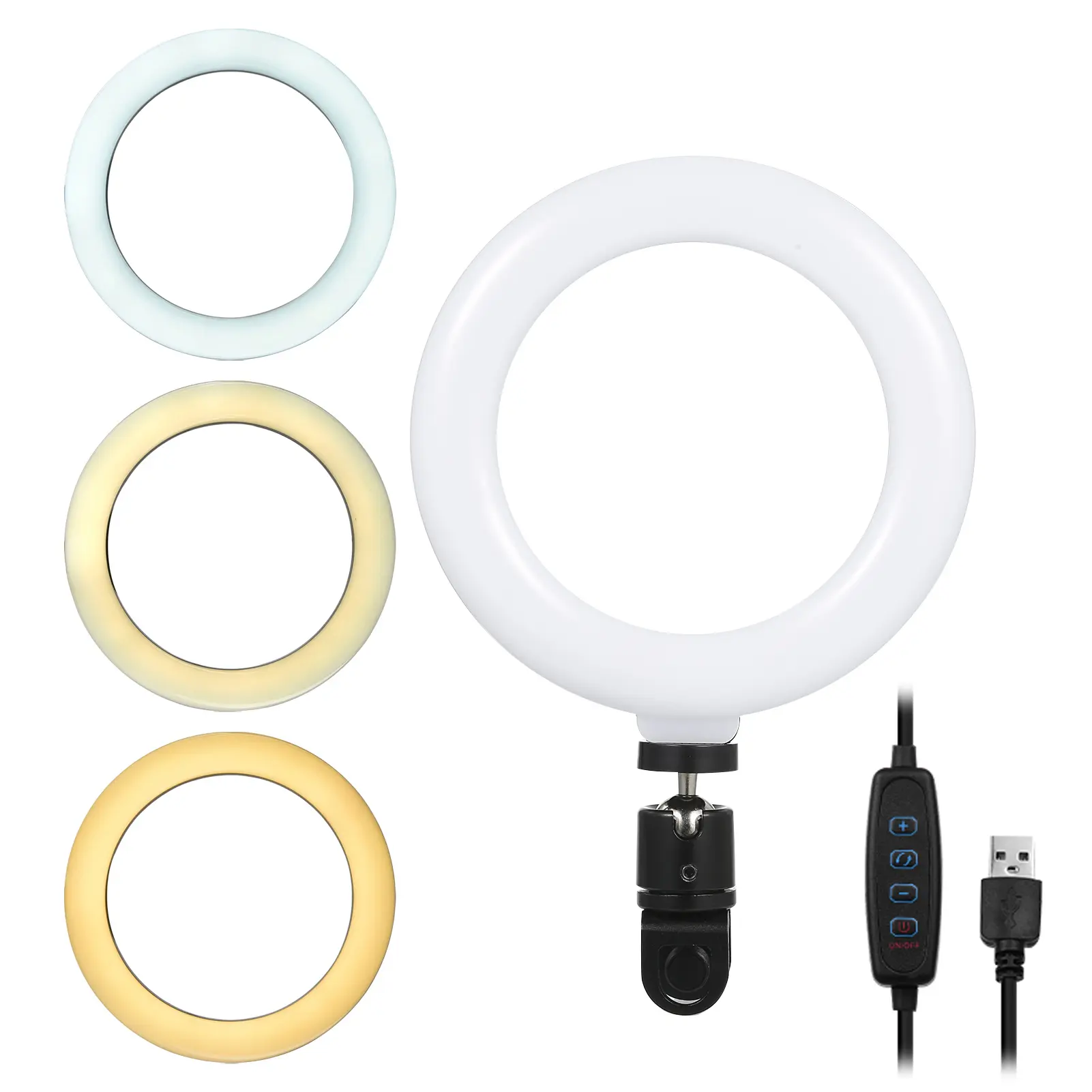 6'' Ring Light for Laptop Computer Clip Video Fill Light Conference Ring Beauty Live Light for Meetings Makeup Selfie Tiktok