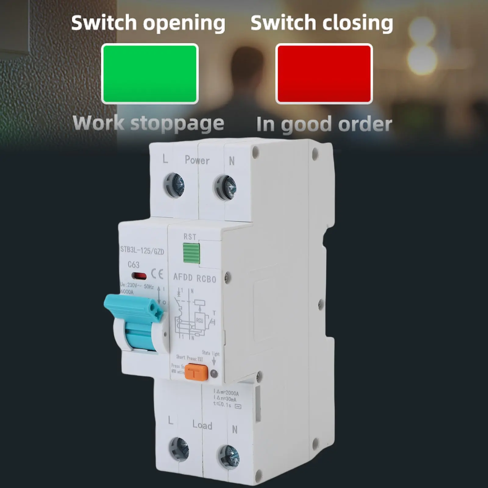 Arc Fault Circuit Breaker 1P+N AFDD RCBO RCCB Miniature Circuit Breaker Overload Leakage Arc Fault Protector Arc Fault Protector