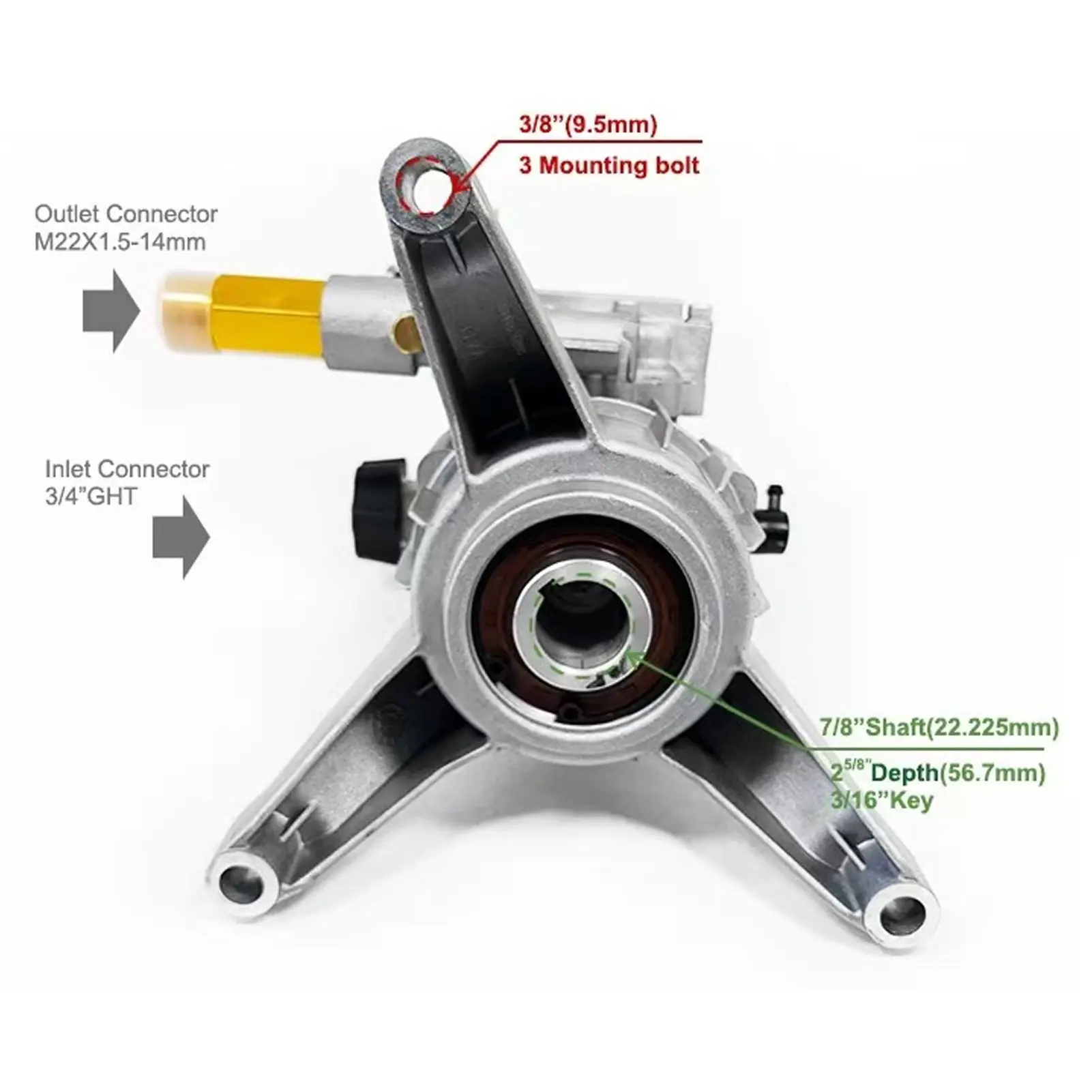 3/4in High Pressure Washer Pump 3/4in Power Washer Pump Replacement for Simpson MSH3125 MSH3125 S MSH3224 MS60921 90029 90028