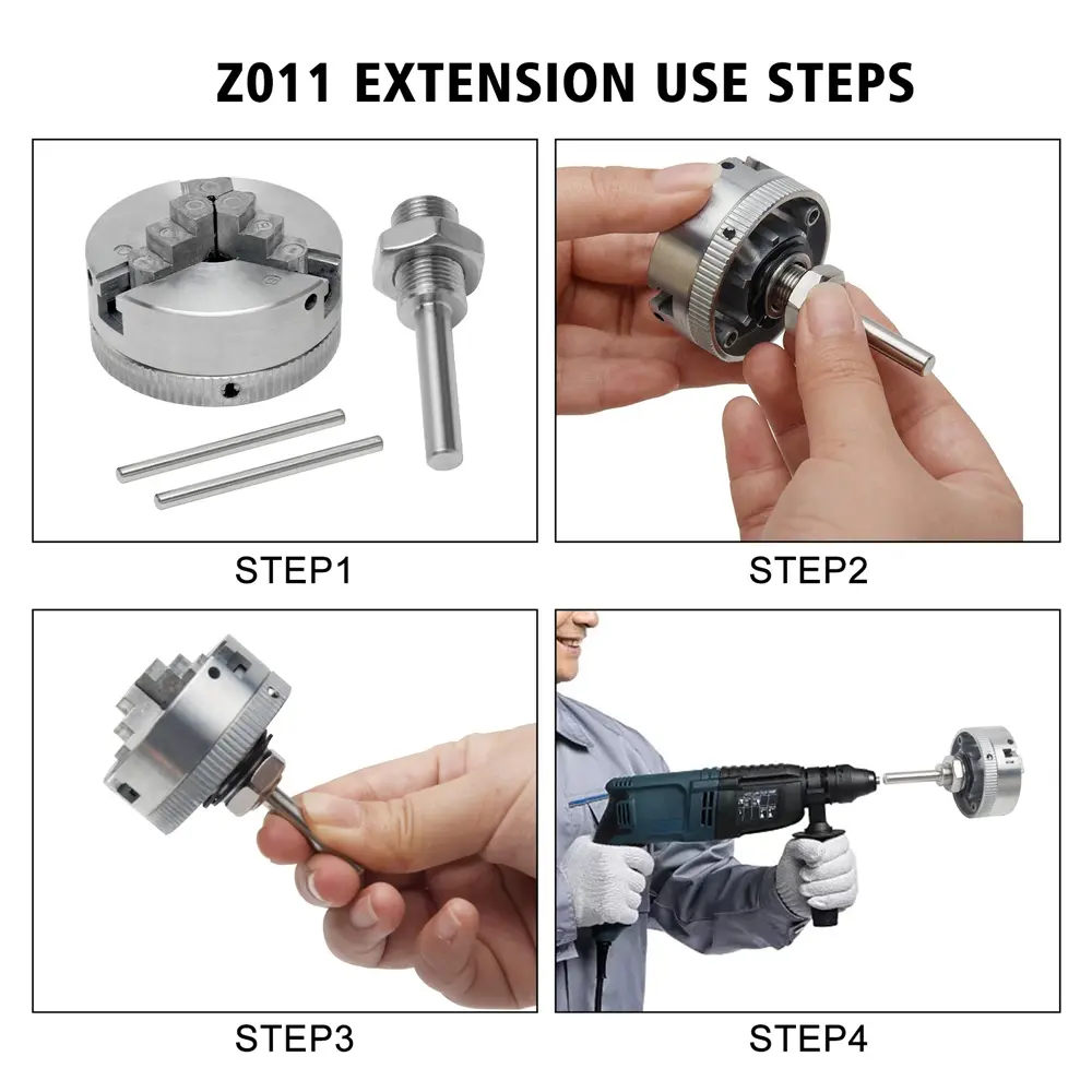 Chuck Zinc Alloy 4-Jaw Chuck Connecting Rod Self Centering Wood Turning Chuck Optional Clamp Accessory for Mini Metal Lathe