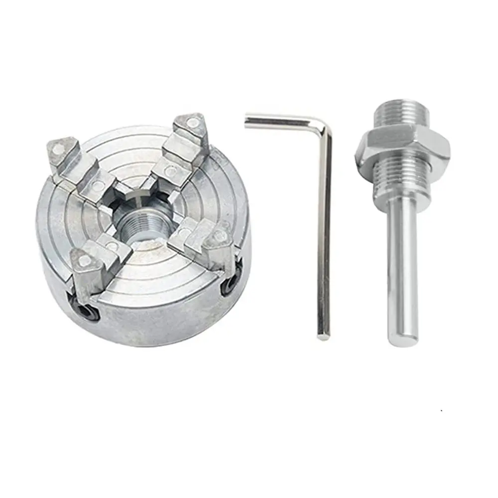 Chuck Zinc Alloy 4-Jaw Chuck Connecting Rod Self Centering Wood Turning Chuck Optional Clamp Accessory for Mini Metal Lathe