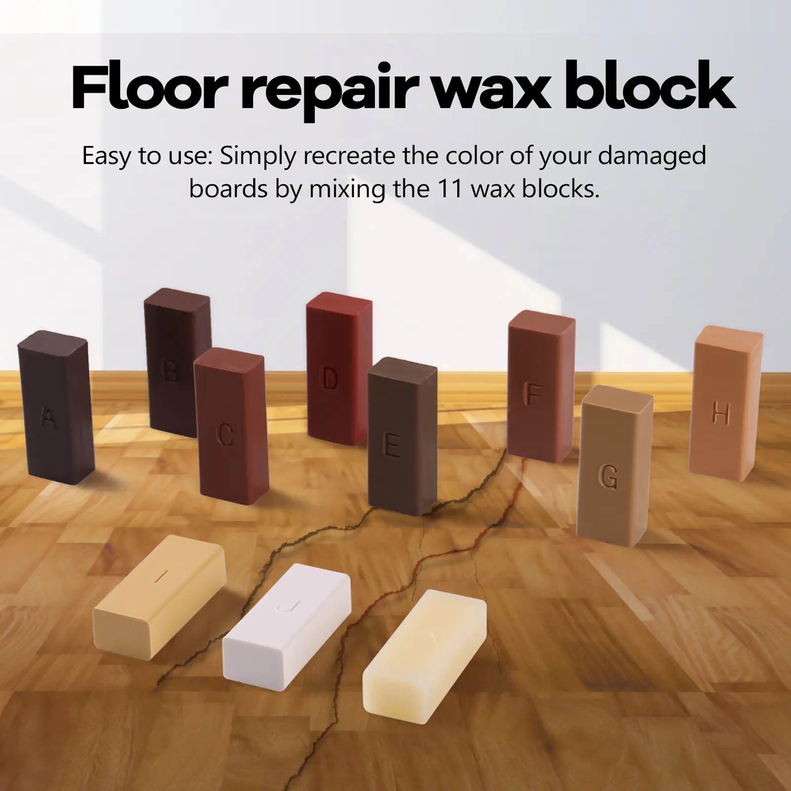 Laminate Tile Floor Repair Kit Laminate Repairing kit Wax System Worktop Sturdy Casing Chips Scratches Mending Floor Repair Suit