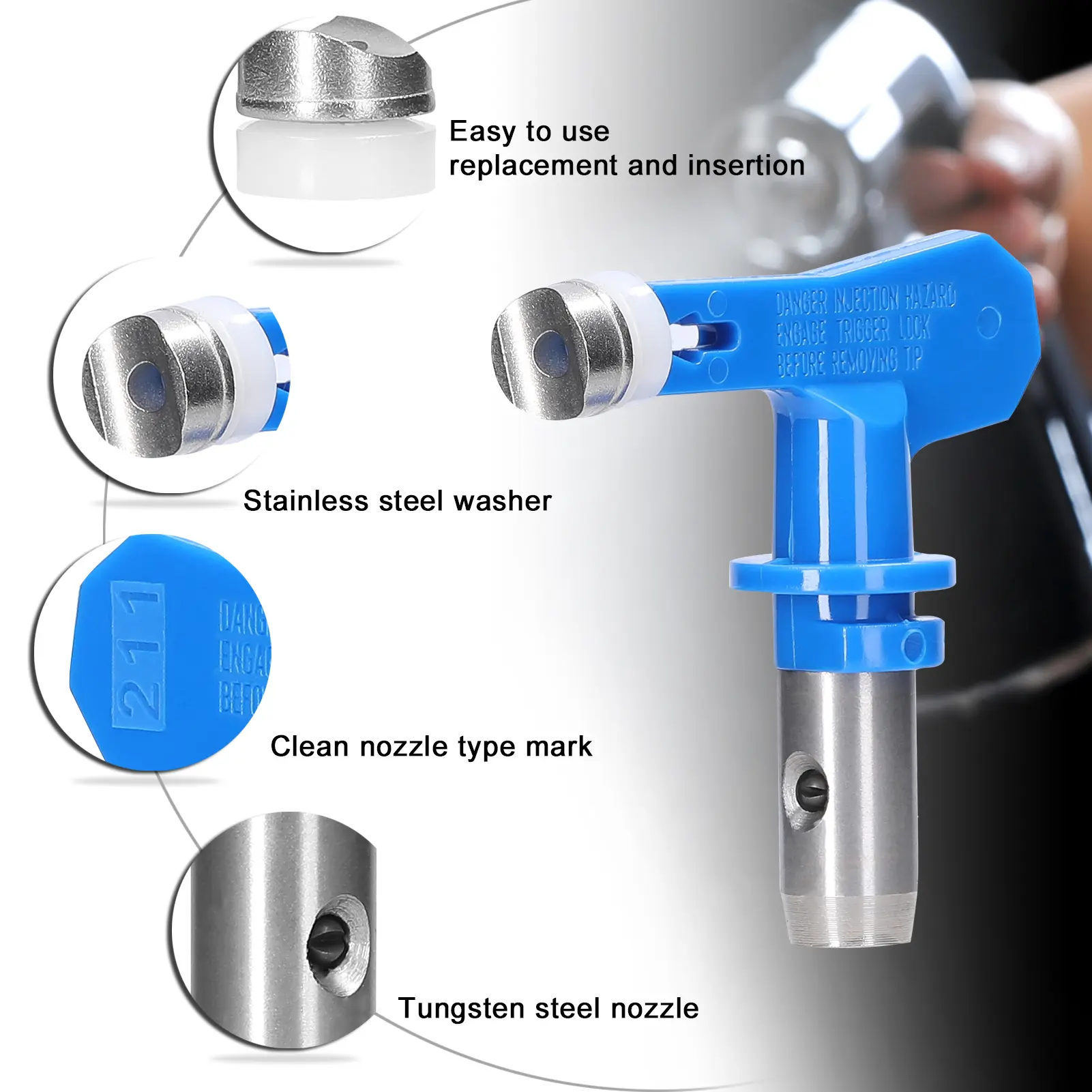 Airless Paint Nozzles Set Reversible Spraying Machine Tips Airless Paint Sprayer Nozzle Airless Sprayer Spraying Machine Parts