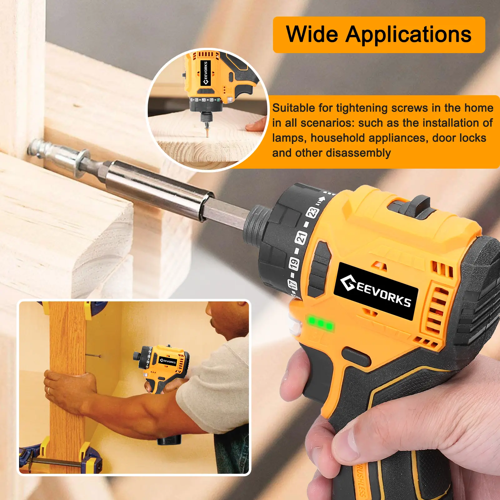 16.8V Lithium Screwdriver 55Nm Torque Multifunctional Repairing Tool Kit Electric Screw Driver for Mobilephones Computers Home A