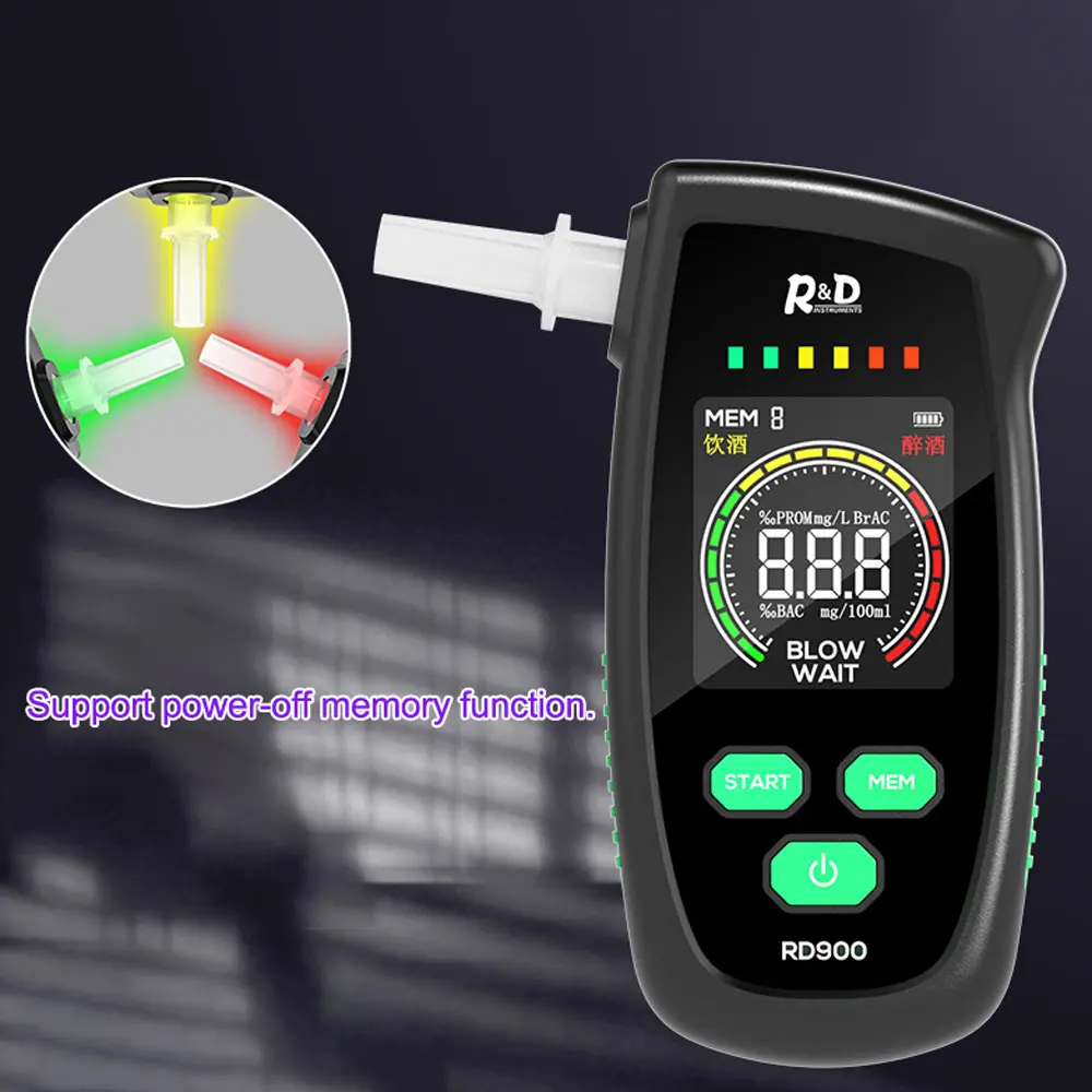 Handheld Alcohol Tester LCD Screen Digital Alcohol Detector Alcohol Breath Tester Breathalyzer Alcotest High Accurancy