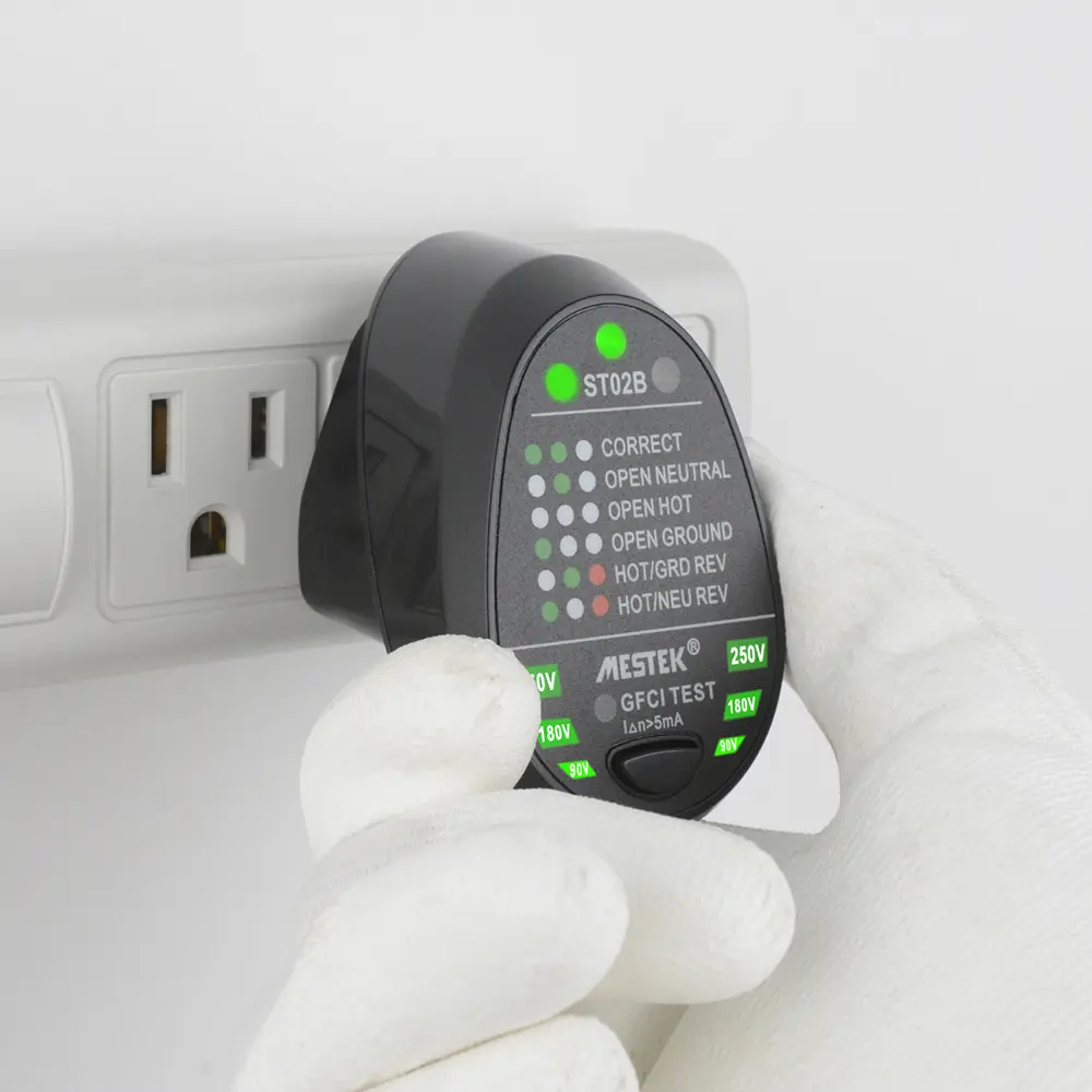 MESTEK Advanced RCD Electric Socket Tester Automatic Neutral Live Earth Wire Testing Circuit Polarity Detector Wall