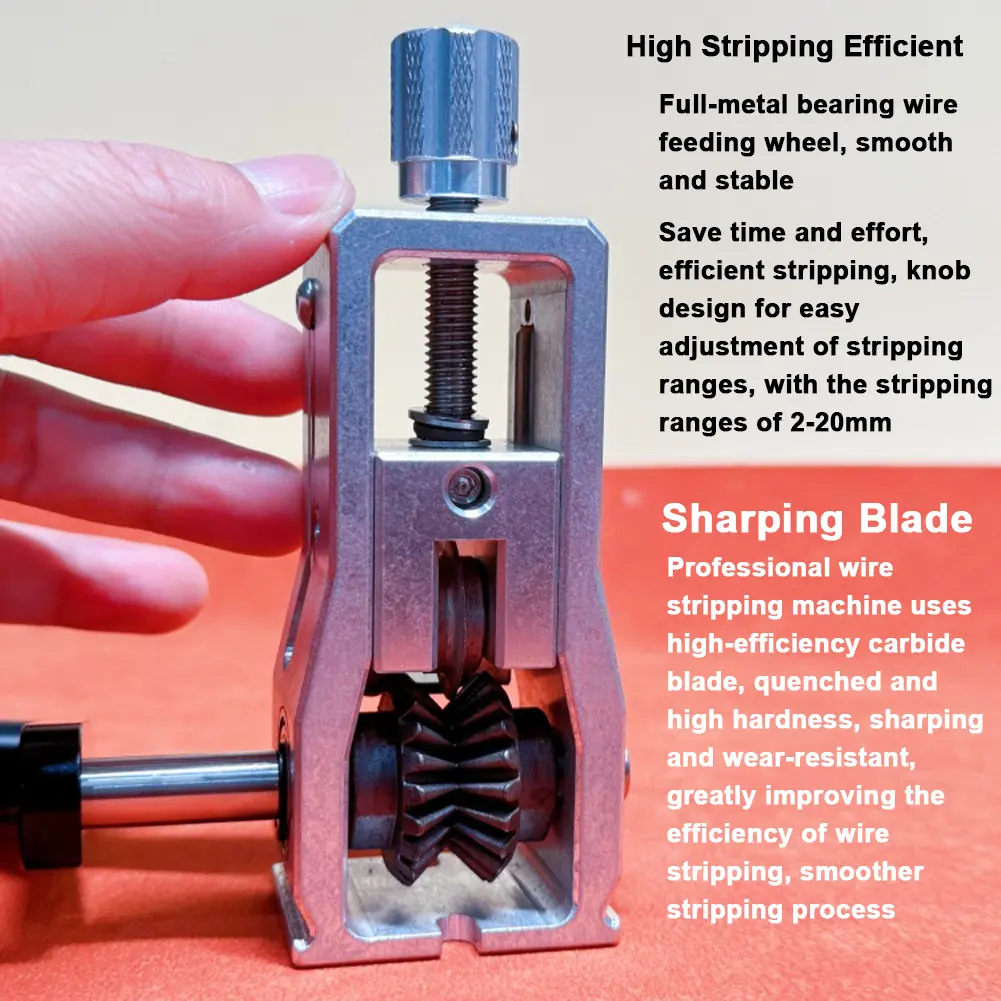 Geevorks Portable Household Wire Stripper Aluminum Alloy Manual Wire Stripping Tool 2-20mm Cable Electric Peeling Tool