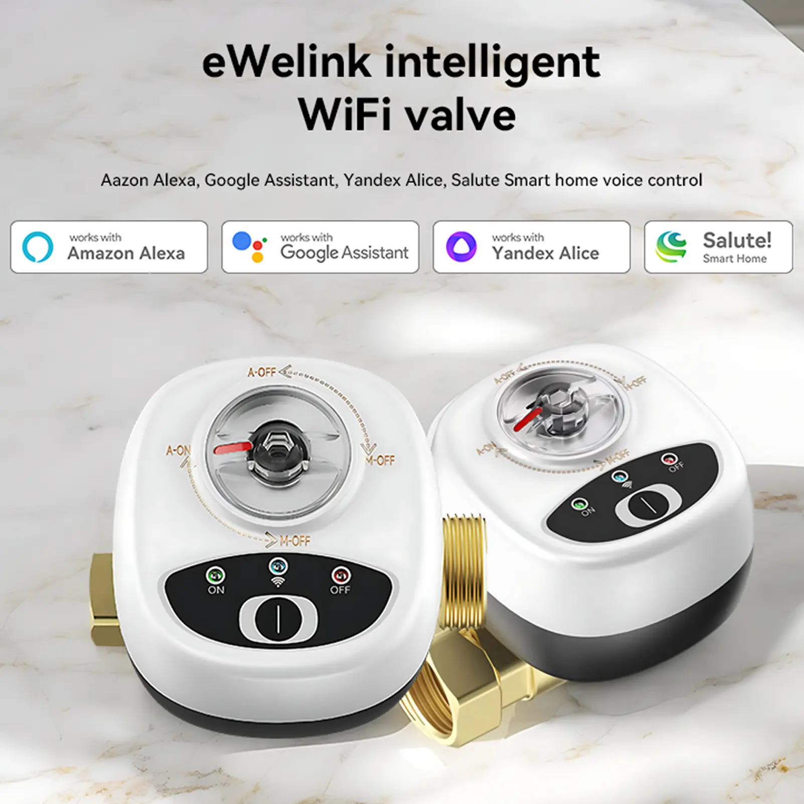 WiFi Watervalve Automatic Switch Intelligent Ball Valve IP65 Waterproof Wireless Remote APP For Alexa Google Assistant Salute