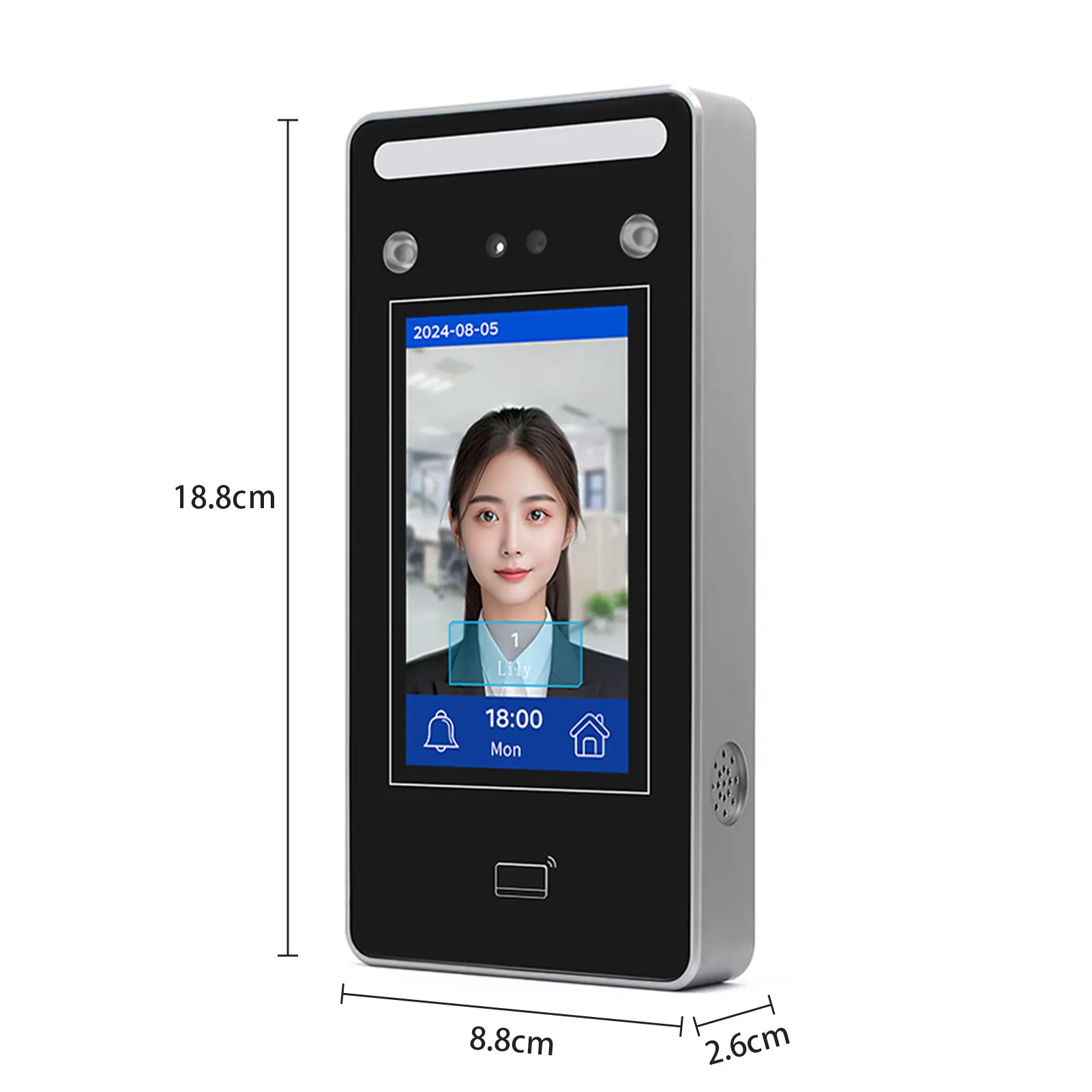 Biometric Time Clock Attendance Machine for Employees Biometric In and Out Punching Support 500pcs Password/ID Card/Facial