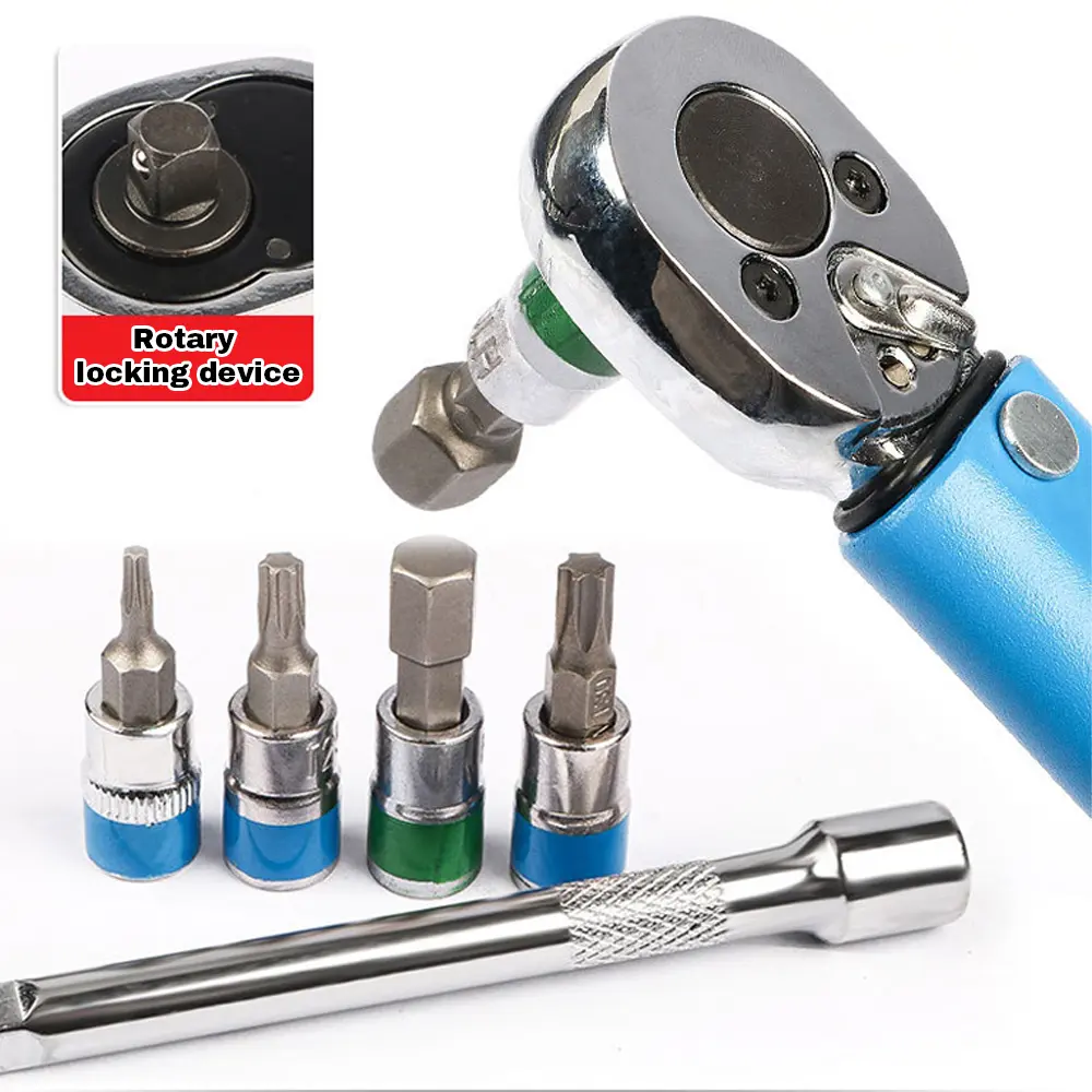 Adjustable Torque Wrench Set 1/4Inch Drive Spanner Kit 3-33N.m Hand Tool Bicycle Motorbike Car Repairing Accessory