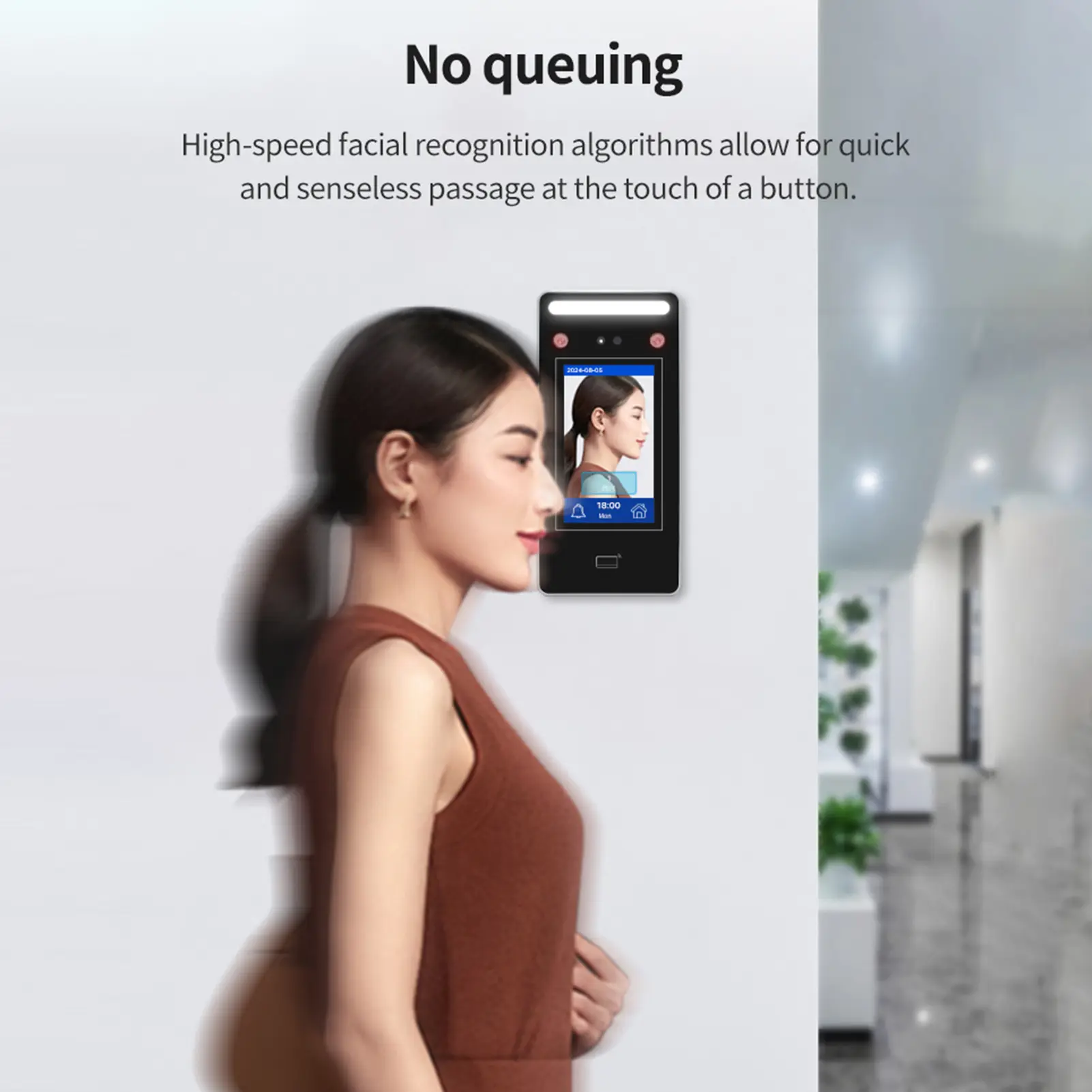 Biometric Time Clock Attendance Machine for Employees Biometric In and Out Punching Support 500pcs Password/ID Card/Facial