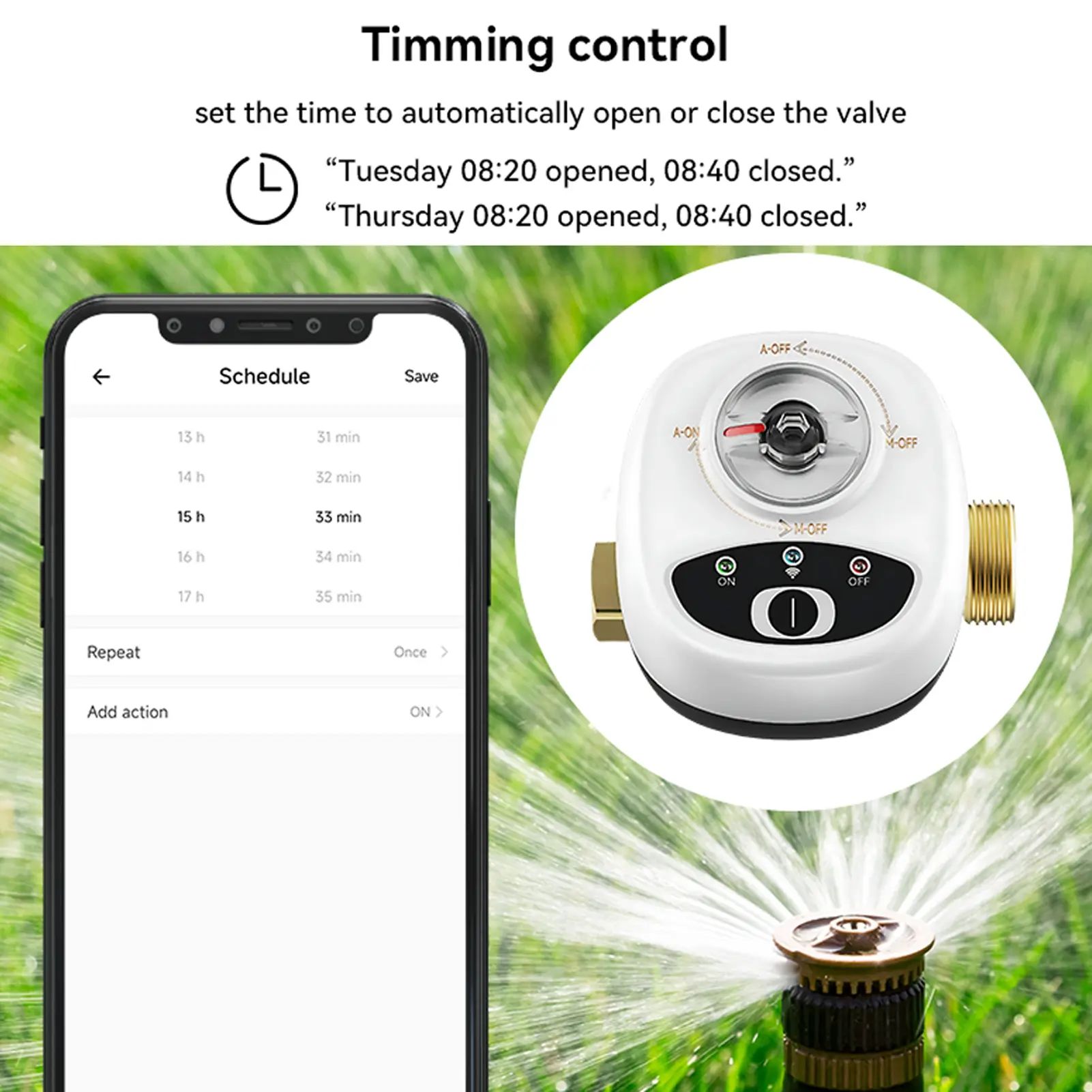 WiFi Watervalve Automatic Switch Intelligent Ball Valve IP65 Waterproof Wireless Remote APP For Alexa Google Assistant Salute